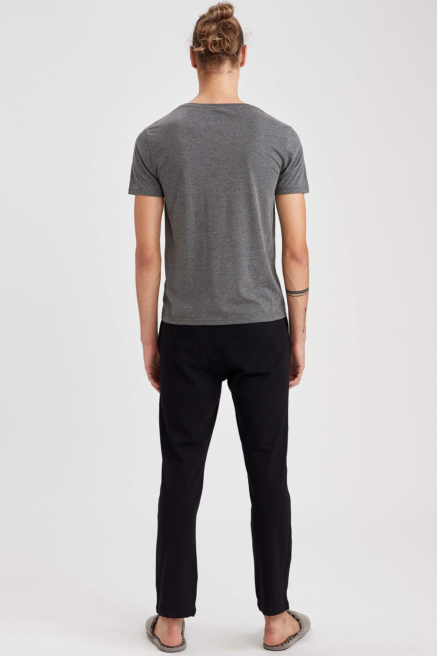 Defacto Fit Slim Fit Bisiklet Yaka 2'li Örme Takım