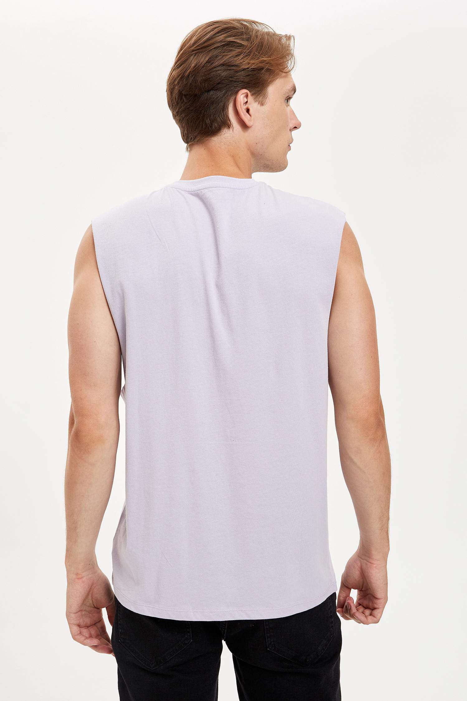 Boxy Fit Baskılı Kolsuz Tişört
