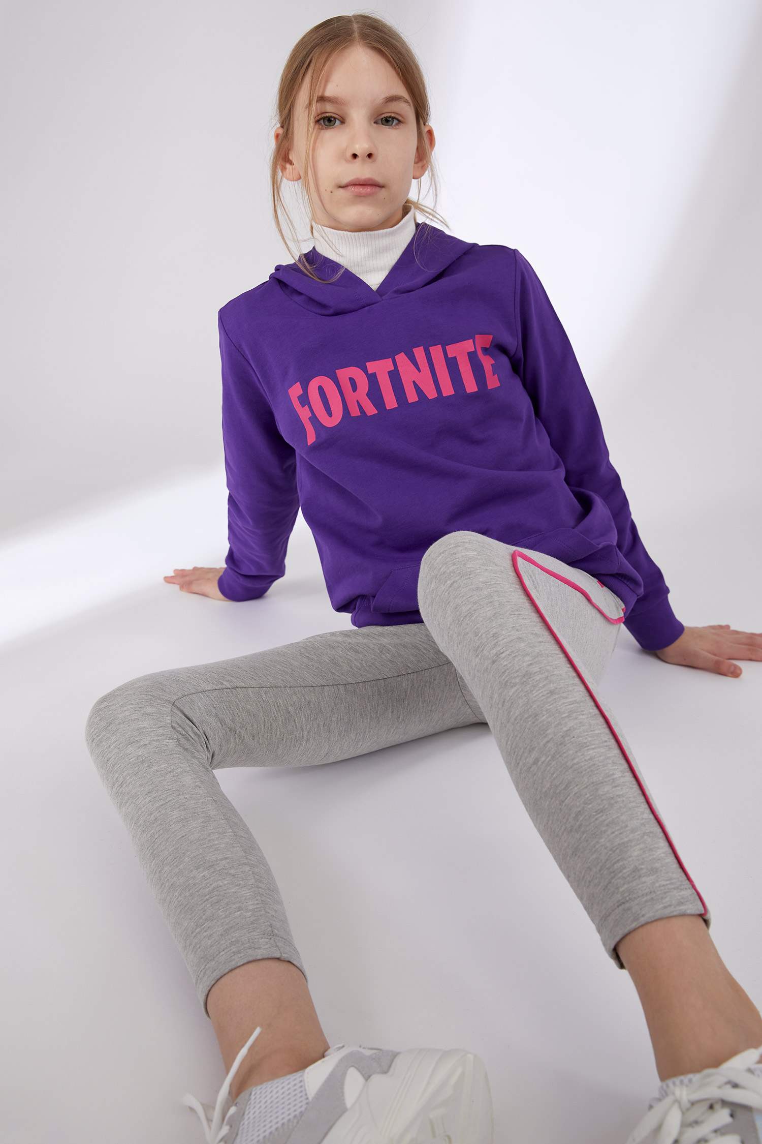 Kız Çocuk Fortnite Lisanslı Regular Fit Tayt