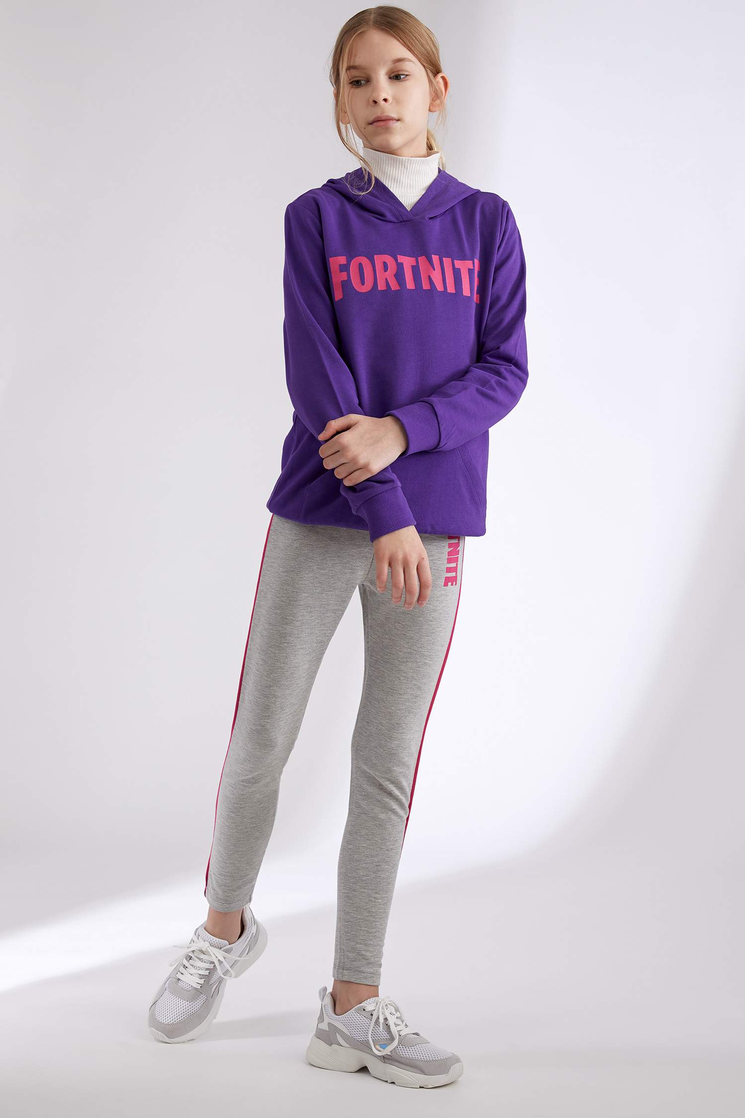 Kız Çocuk Fortnite Lisanslı Regular Fit Tayt