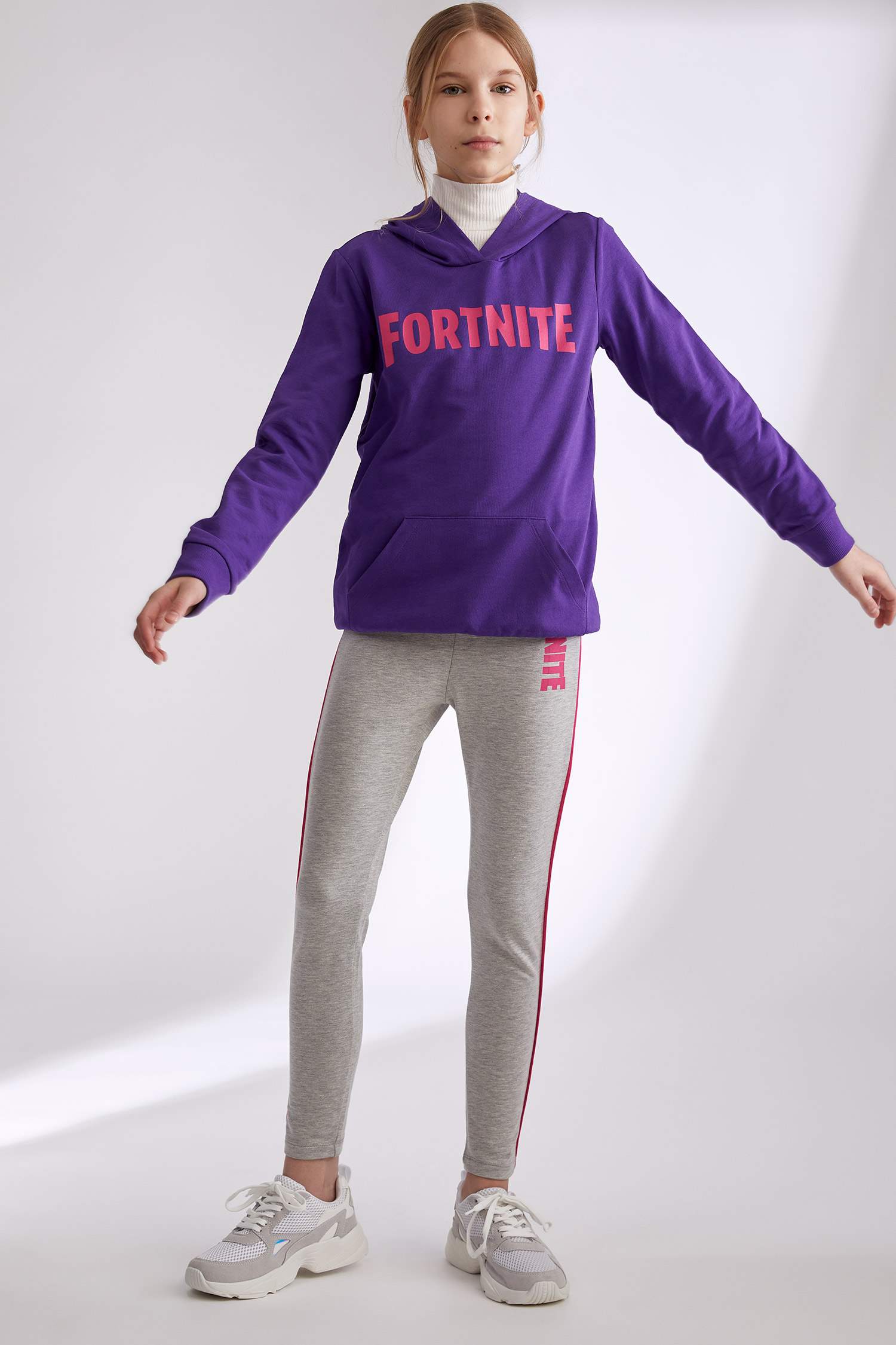 Kız Çocuk Fortnite Lisanslı Regular Fit Tayt