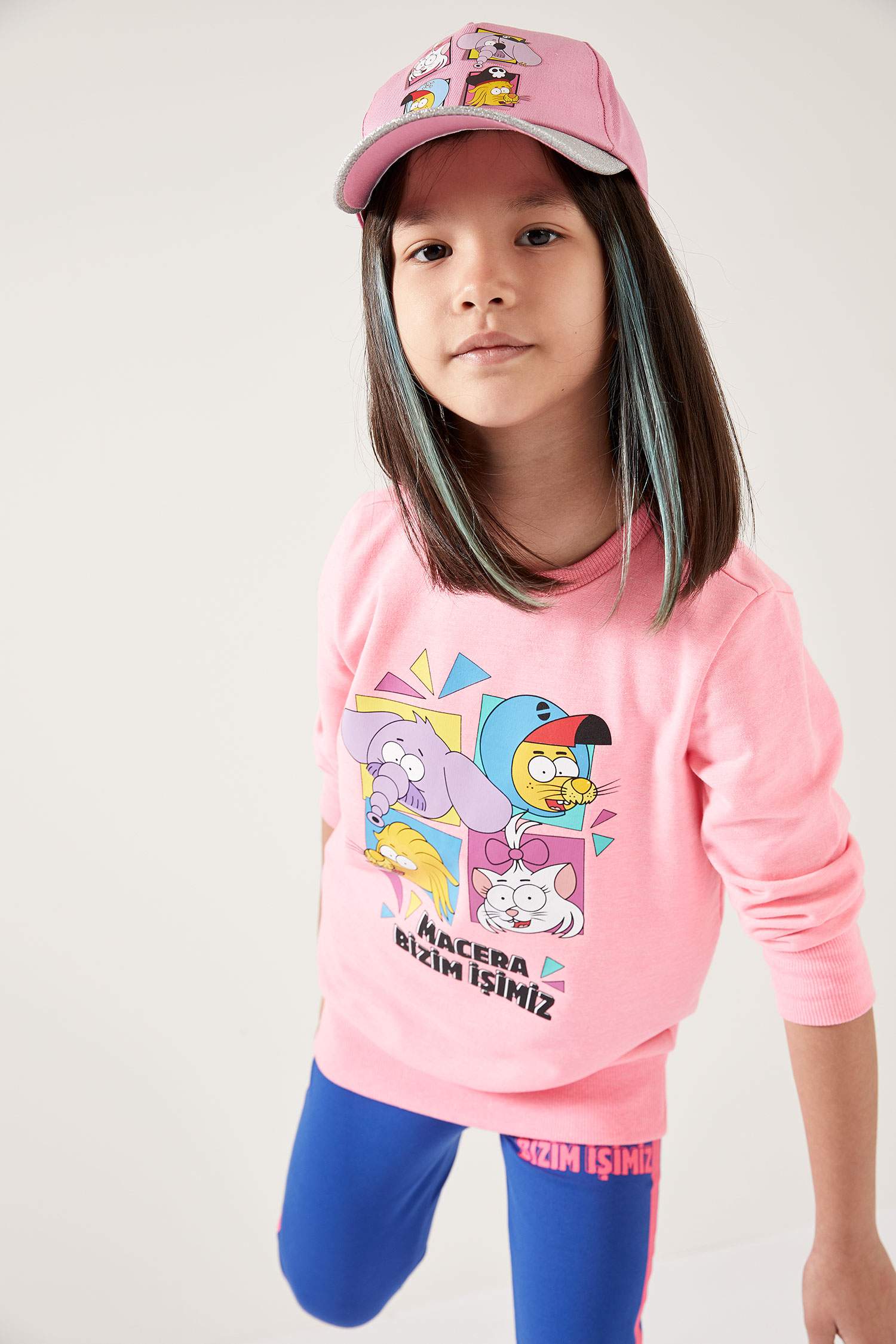 Kız Çocuk Kral Şakir Lisanslı Regular Fit Bisiklet Yaka Sweatshirt