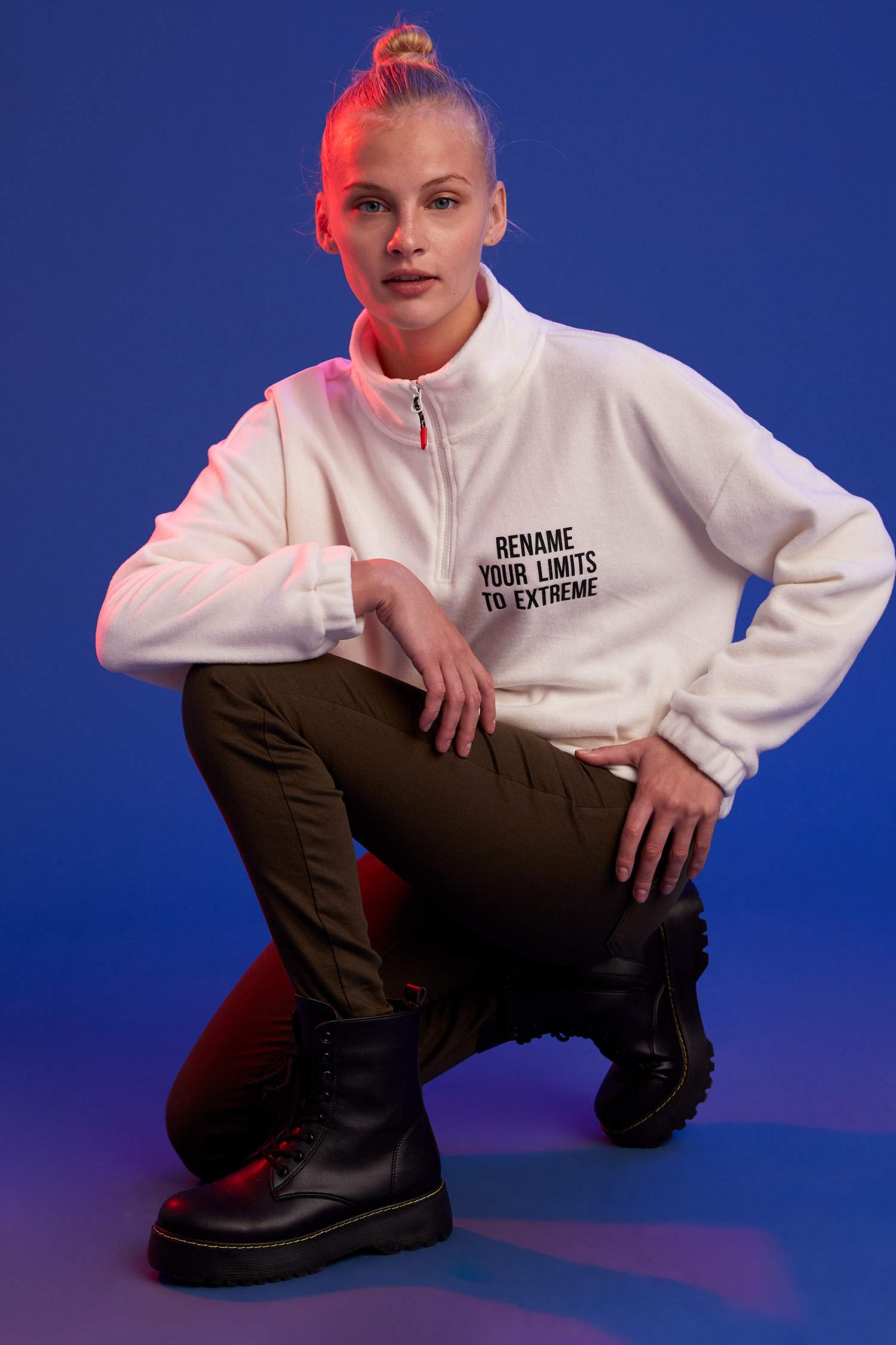 Yüksek Bel Pantolon Görünümlü Skinny Fit Tayt