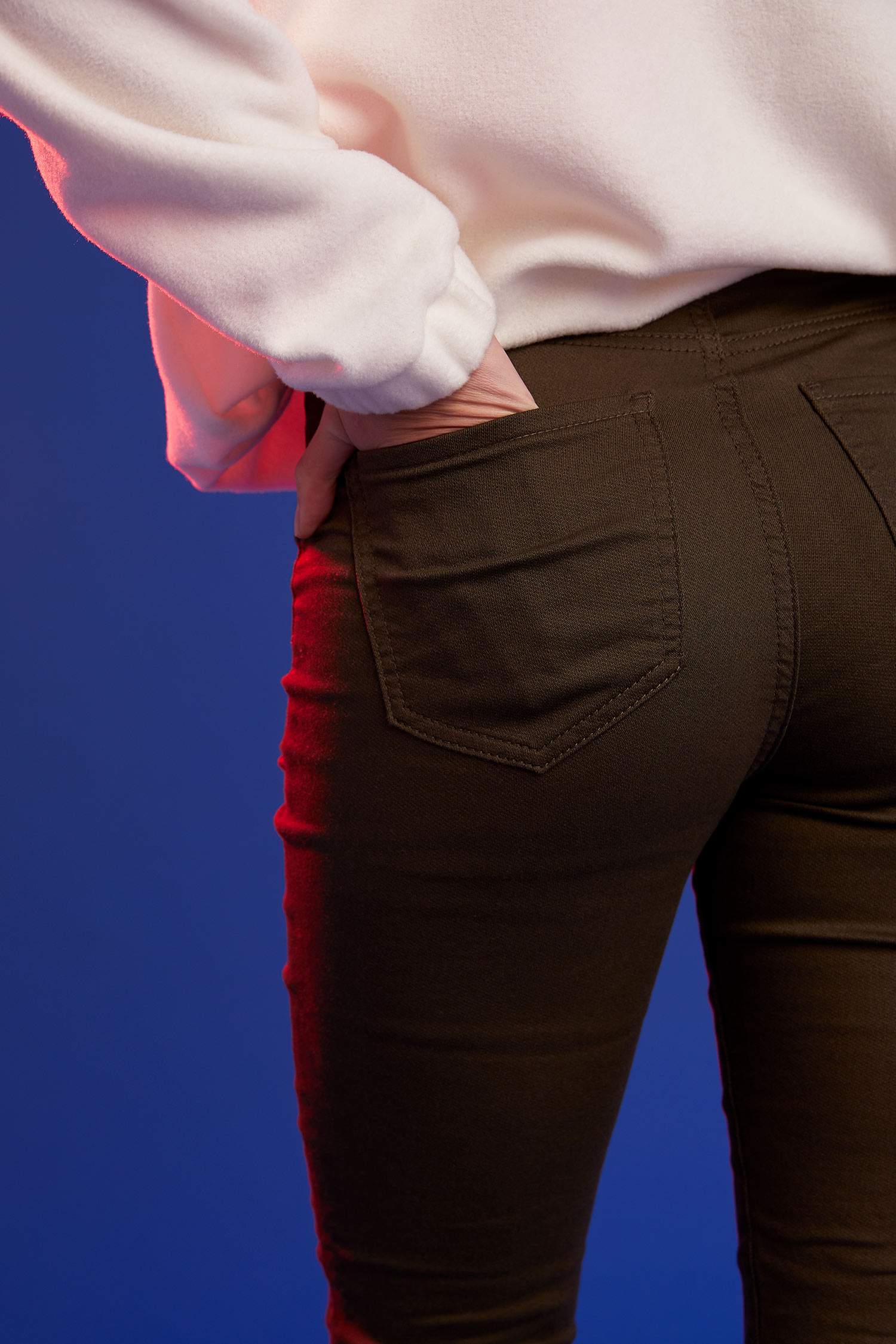 Yüksek Bel Pantolon Görünümlü Skinny Fit Tayt