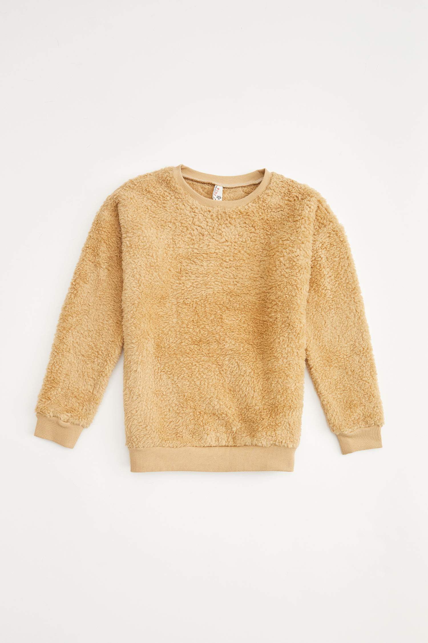 Kız Çocuk Regular Fit Bisiklet Yaka Peluş Sweatshirt