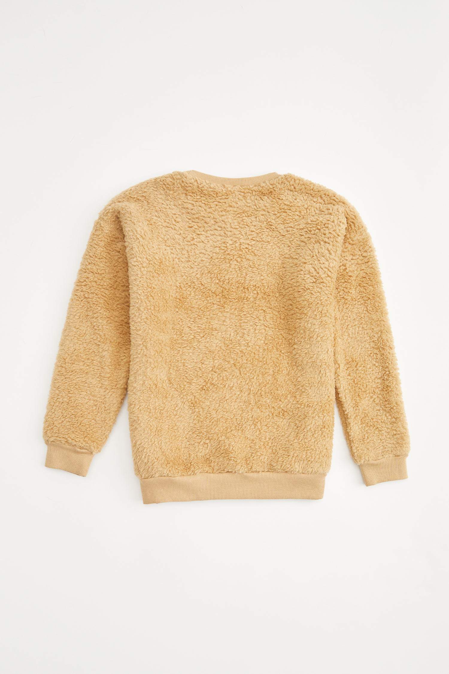 Kız Çocuk Regular Fit Bisiklet Yaka Peluş Sweatshirt