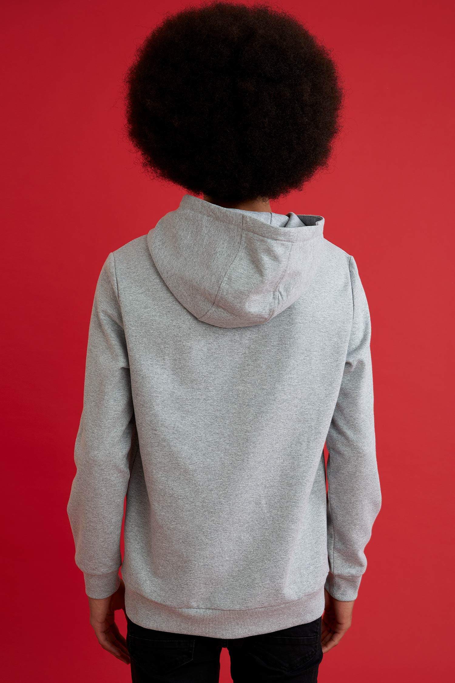 Slim Fit Uzun Kollu İçi Yumuşak Tüylü Sweatshirt