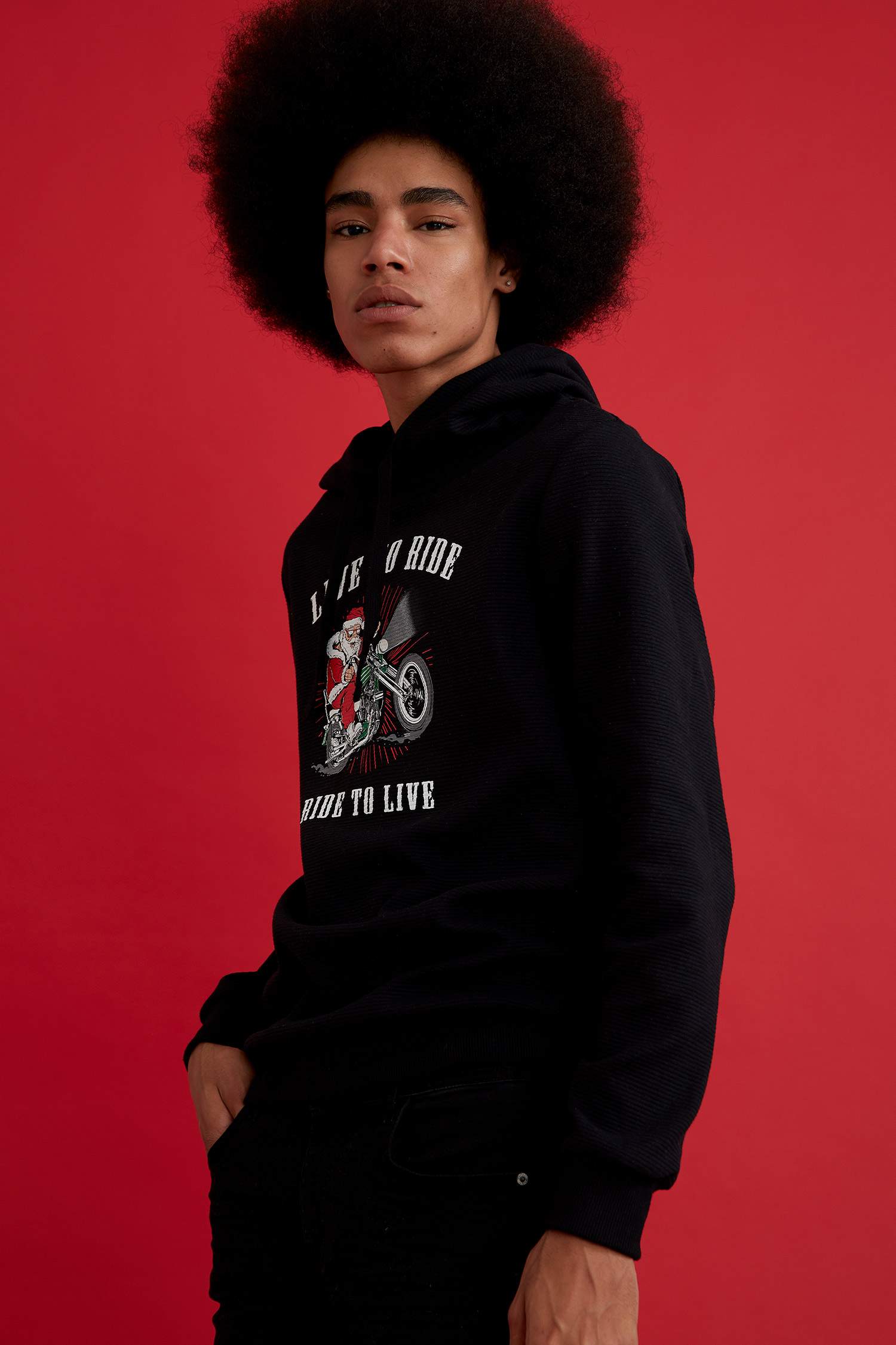 Slim Fit Uzun Kollu İçi Yumuşak Tüylü Sweatshirt