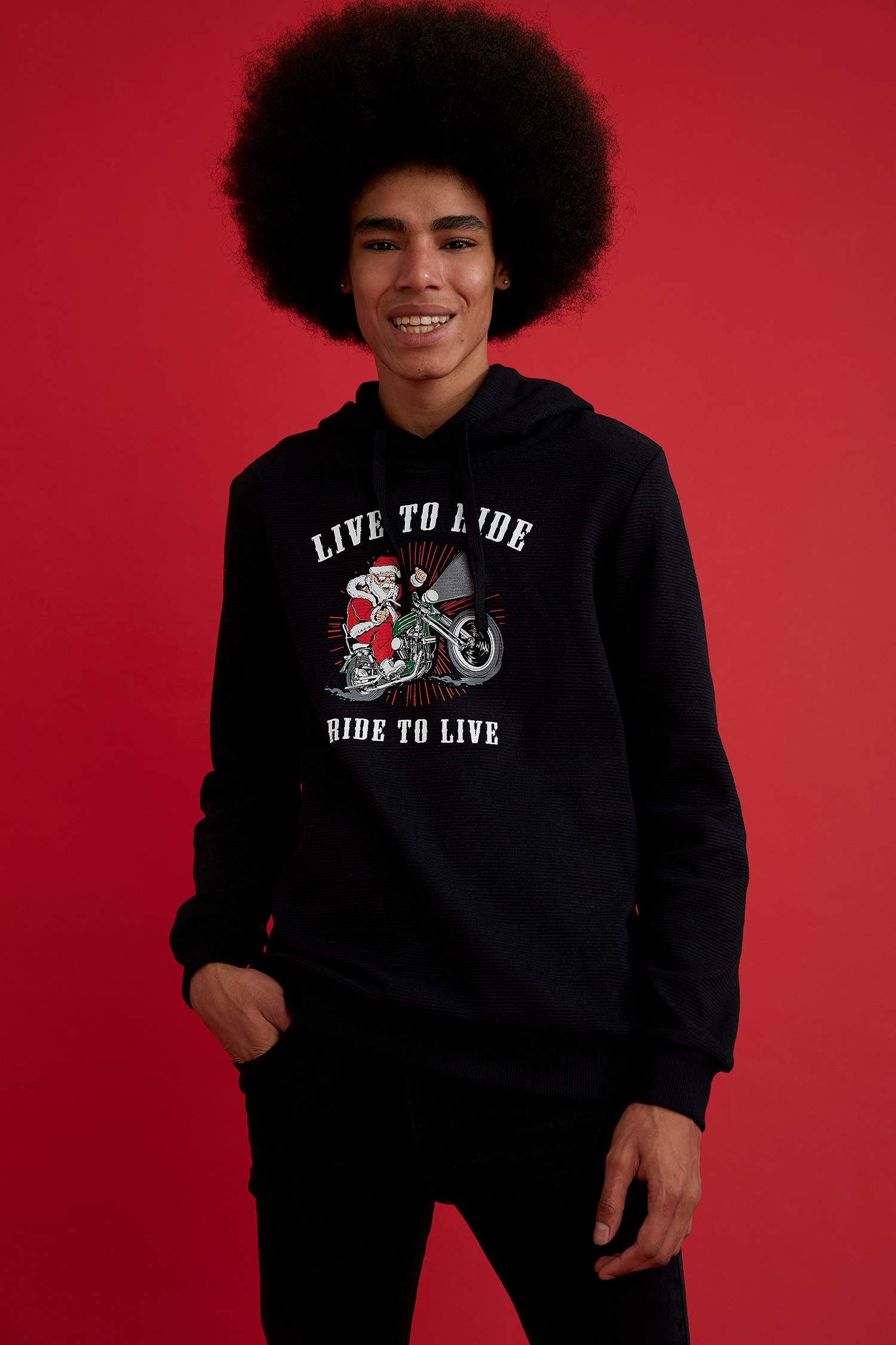 Slim Fit Uzun Kollu İçi Yumuşak Tüylü Sweatshirt