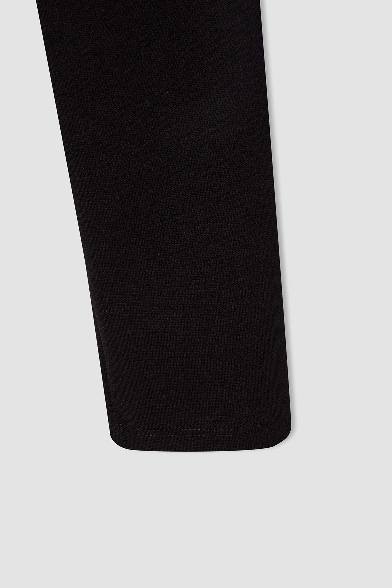 Kız Çocuk Slim Fit Yılbaşı Temalı Payet Şerit Detaylı Uzun Tayt