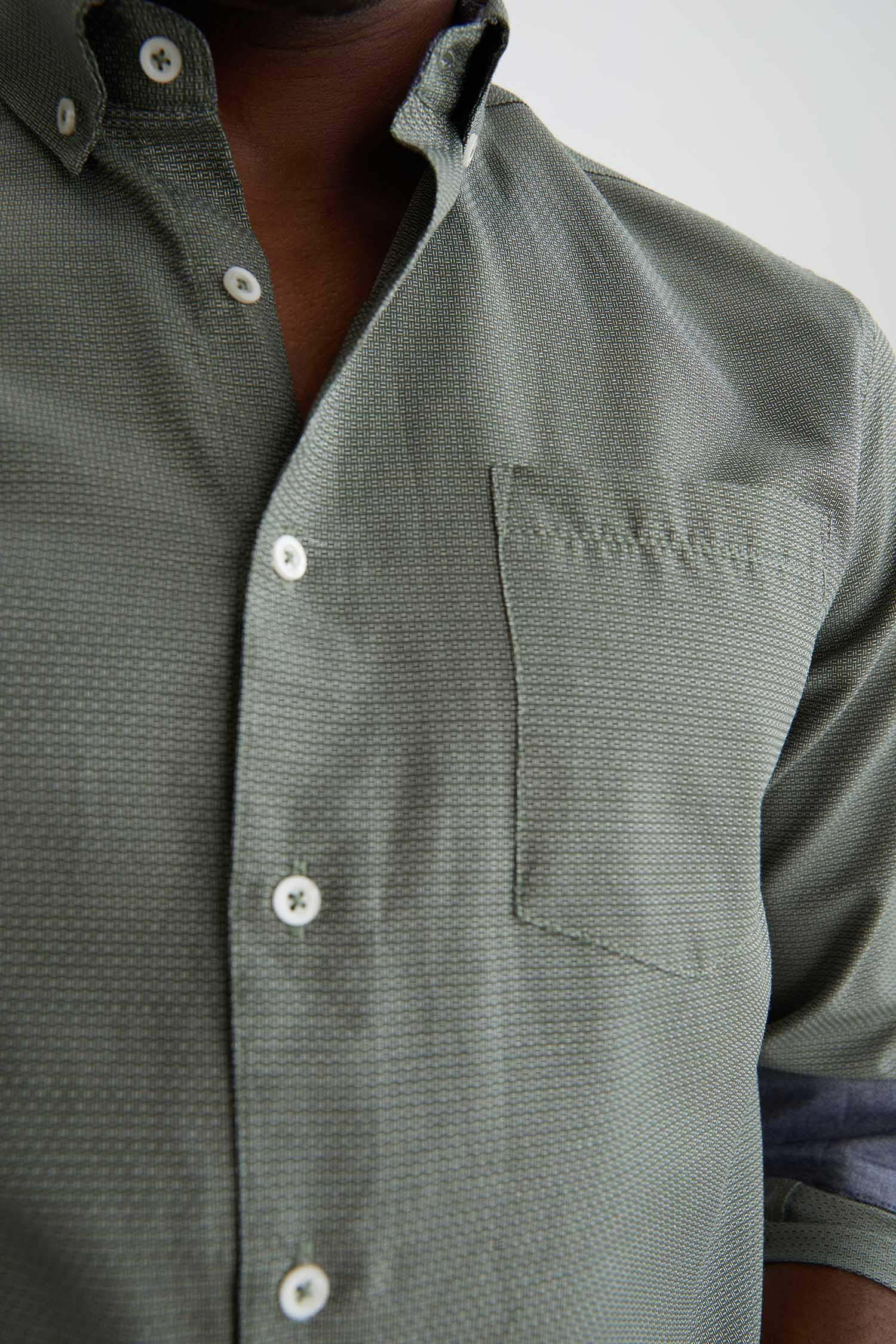 Slim Fit Polo Yaka Uzun Kollu Gömlek