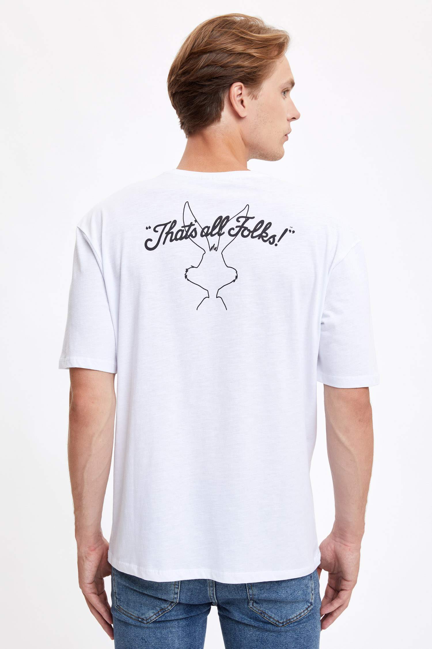 Looney Tunes Lisanslı Basklı Oversize Fit Baskılı Pamuklu Tişört