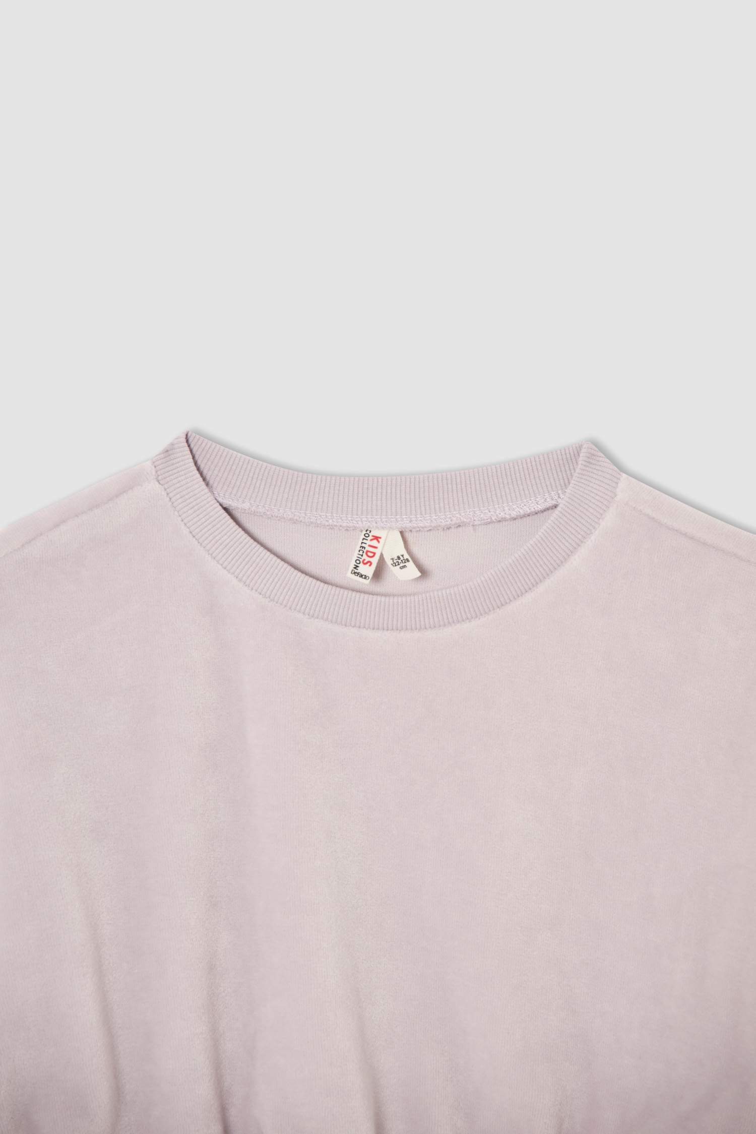 Kız Çocuk Relax Fit Crop Kadife Sweatshirt