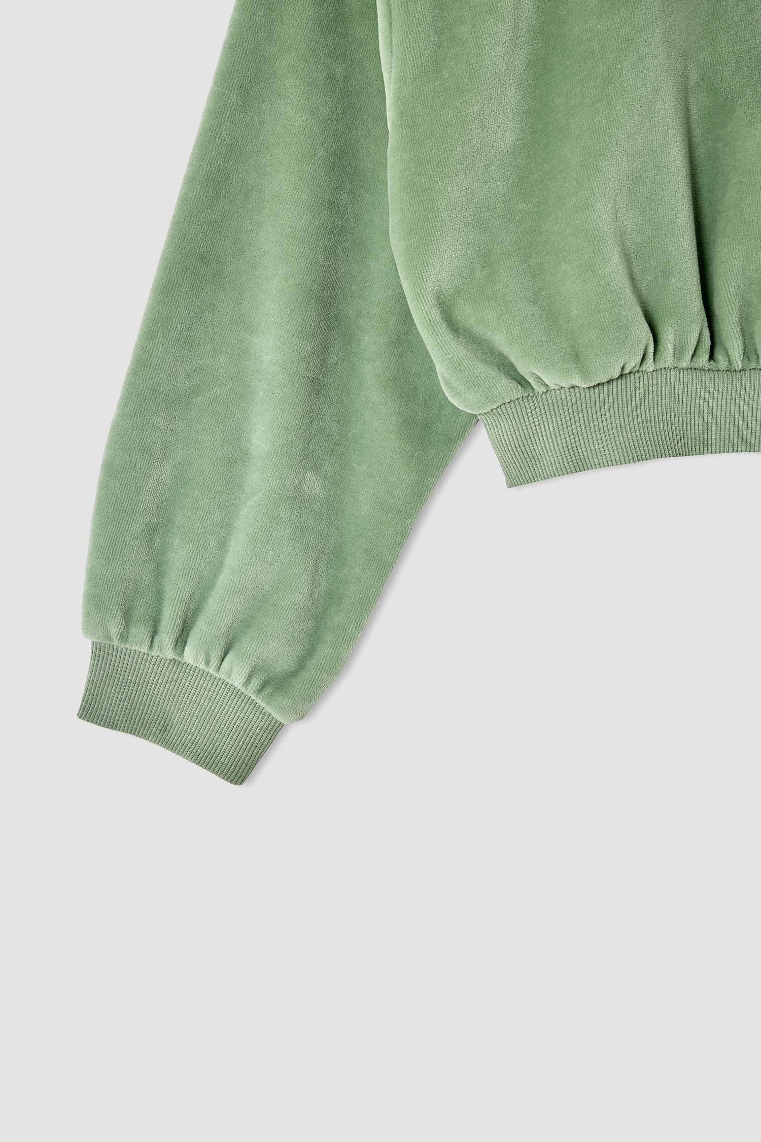 Kız Çocuk Relax Fit Crop Kadife Sweatshirt