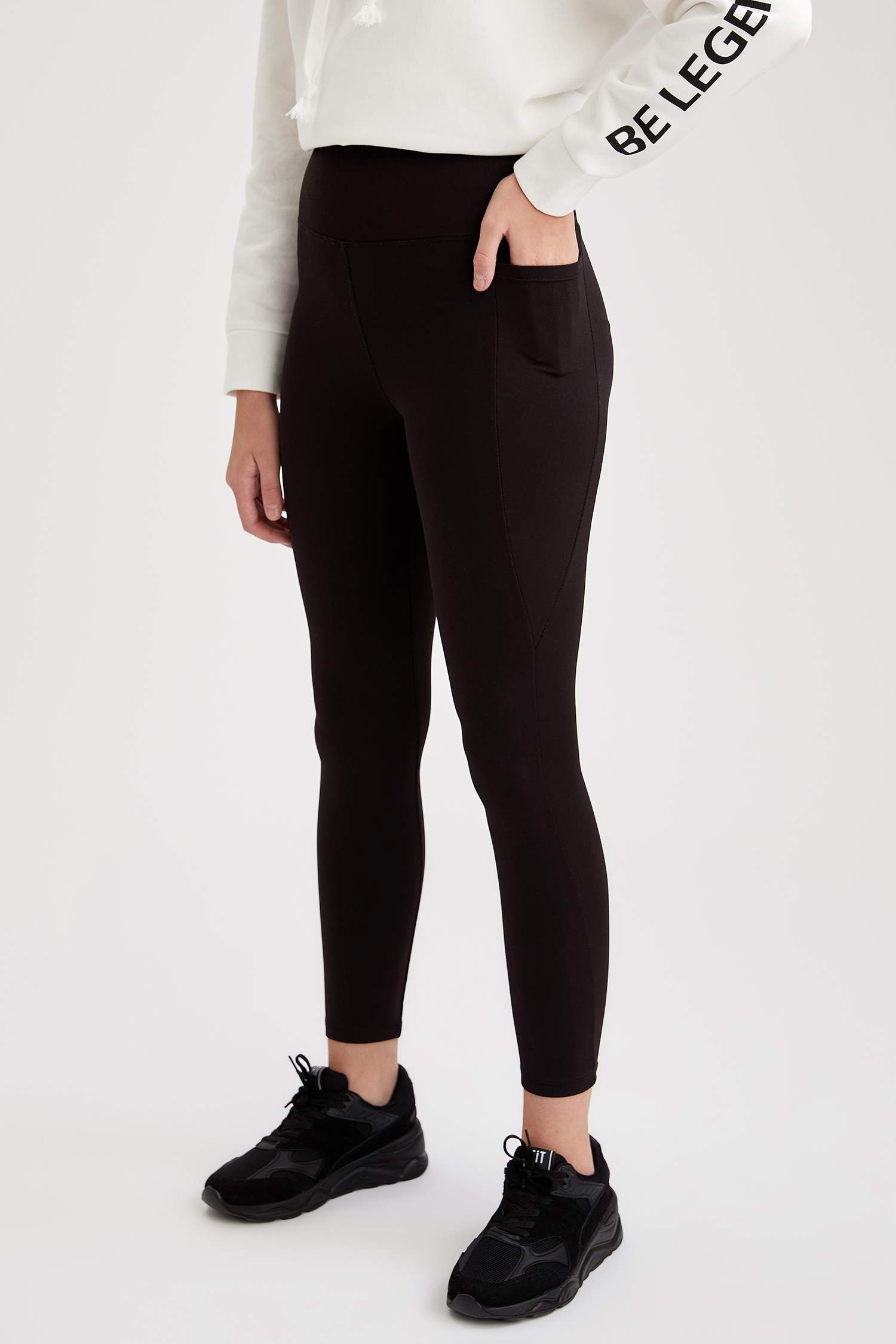 Basic Slim Fit Örme Tayt