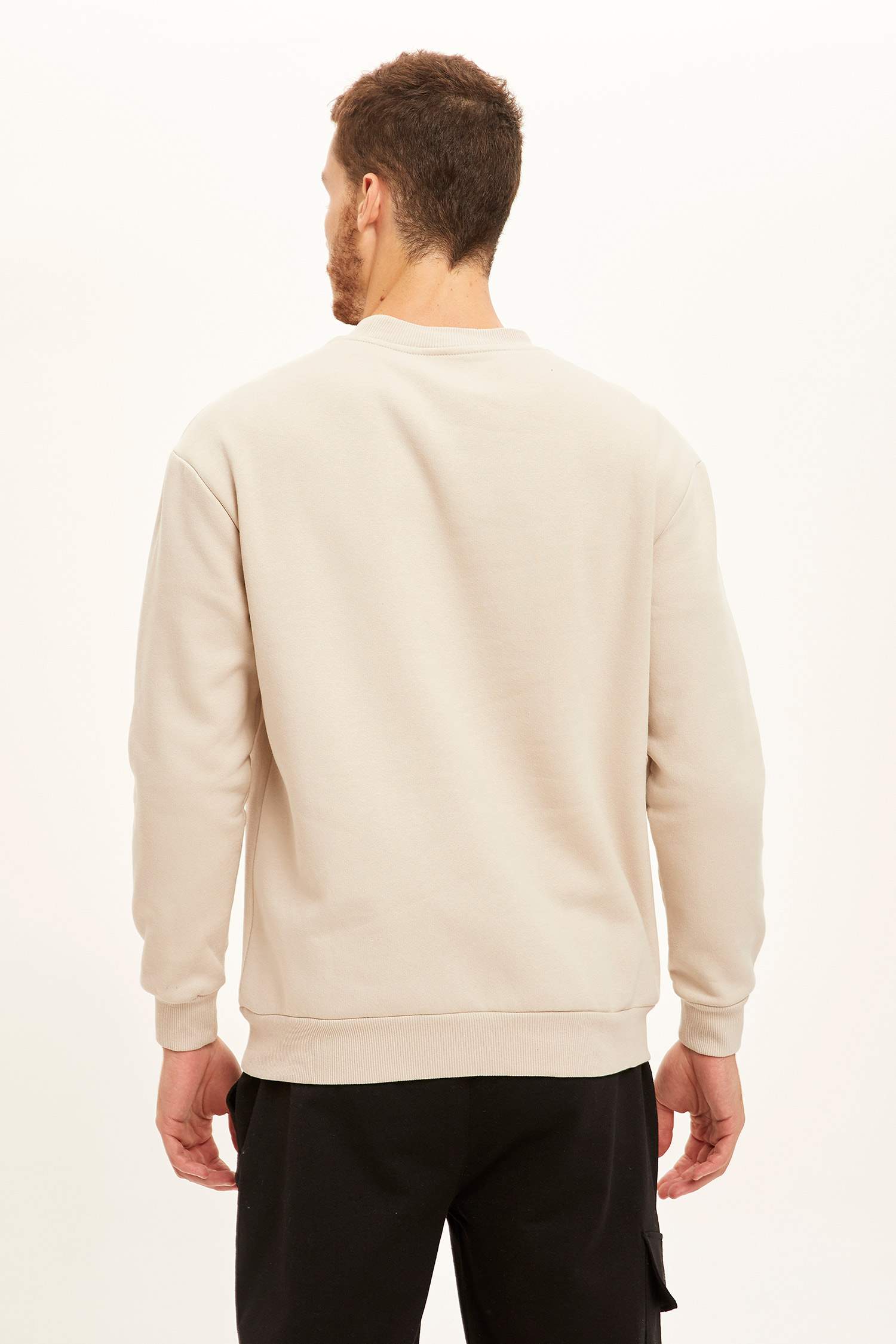 Oversize Fit Bisiklet Yaka İçi Yumuşak Tüylü Sweatshirt