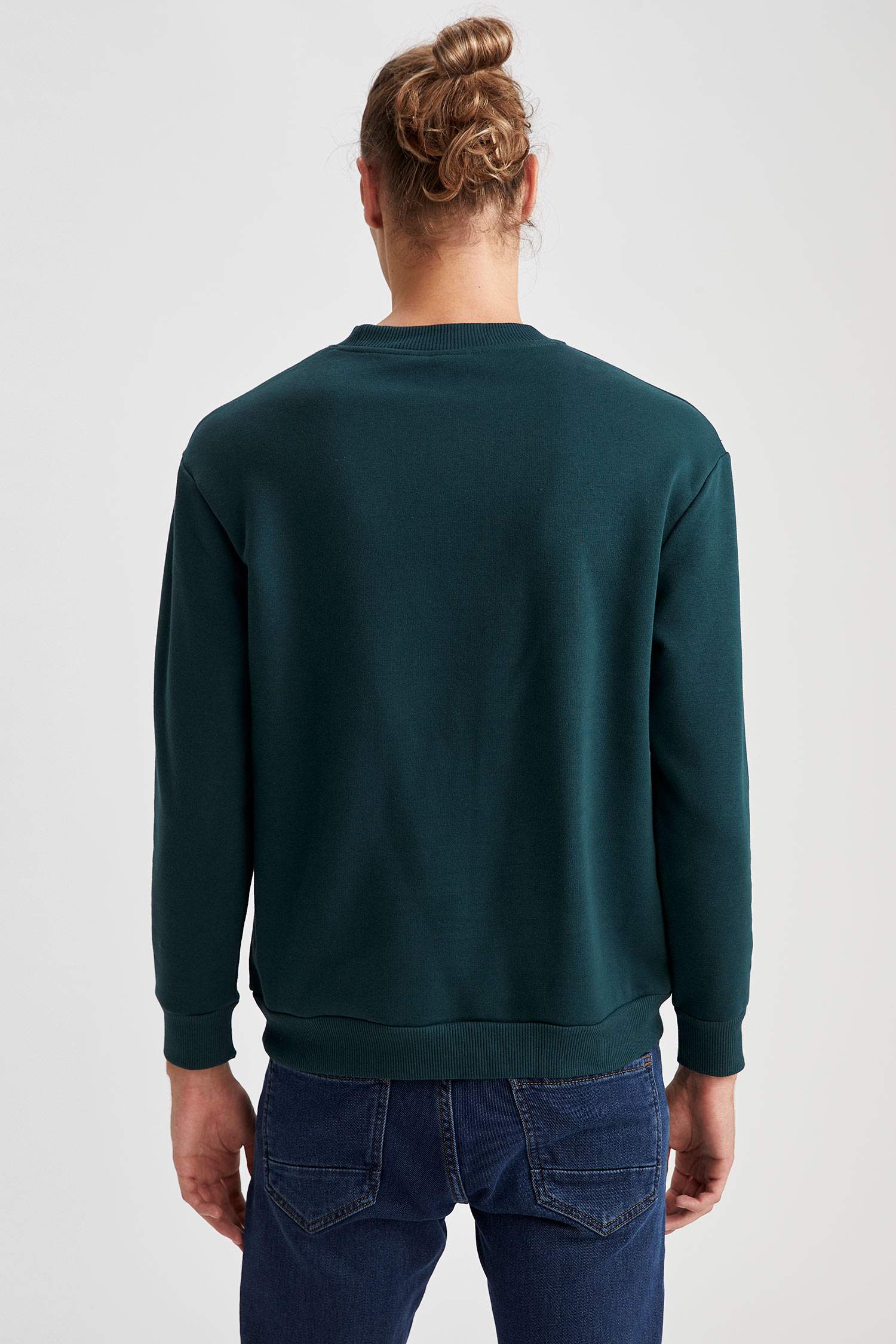 Oversize Fit Bisiklet Yaka İçi Yumuşak Tüylü Sweatshirt