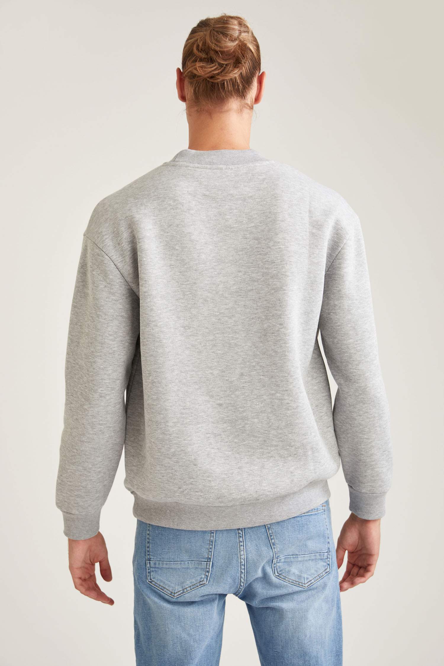 Oversize Fit Bisiklet Yaka İçi Yumuşak Tüylü Sweatshirt