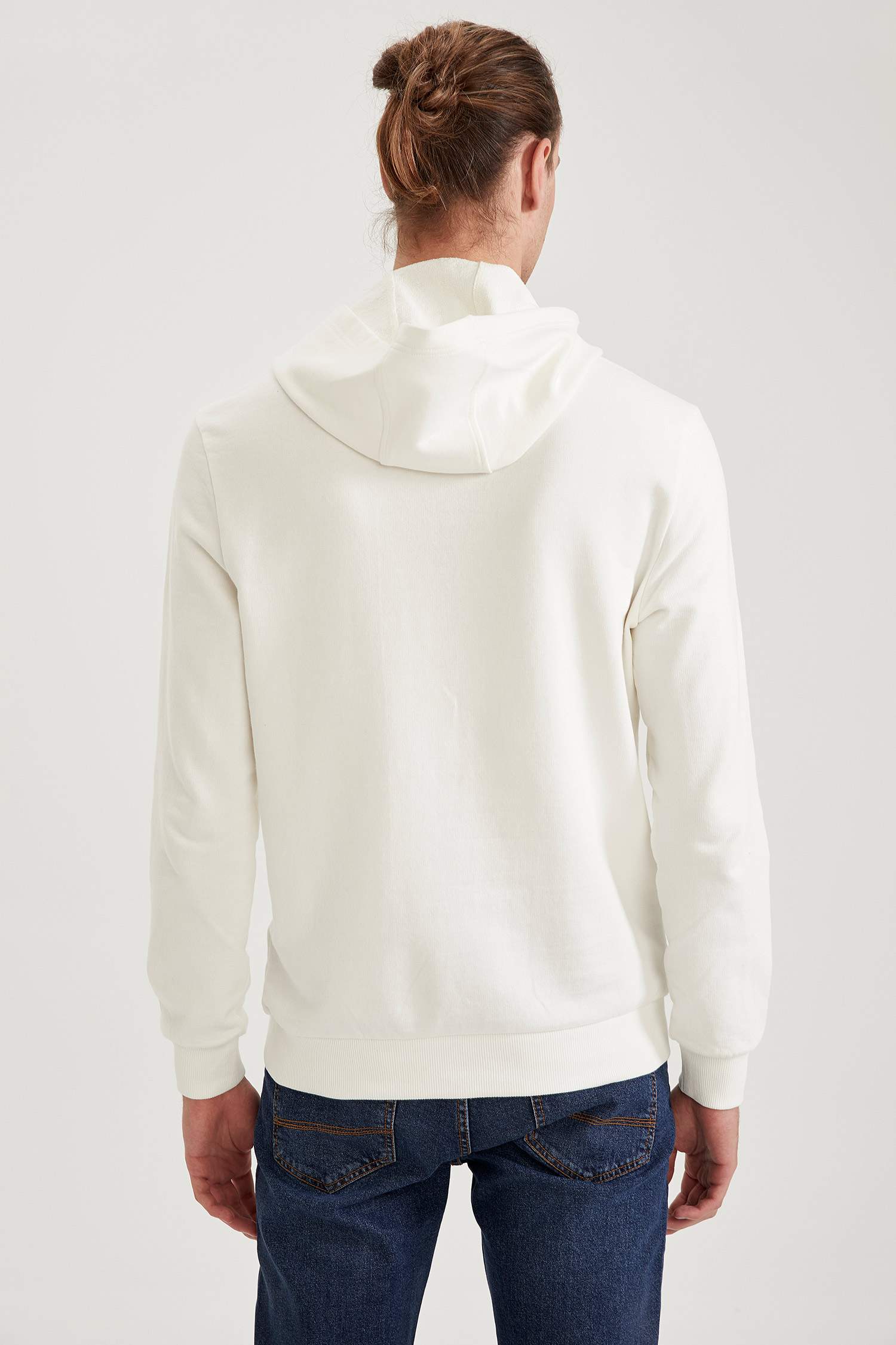 Kapüşonlu Slim Fit Basic Sweatshirt