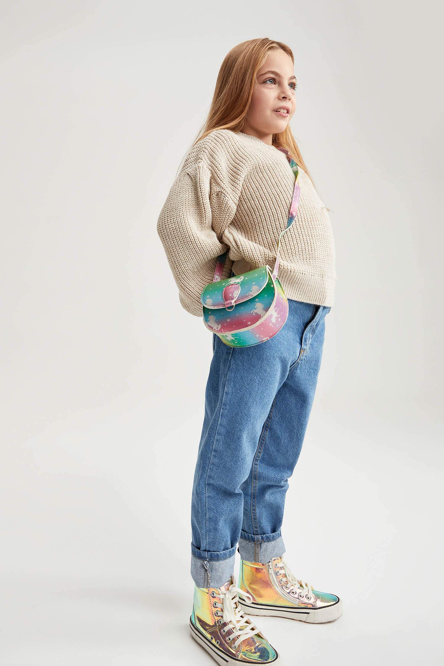 Kız Çocuk Mom Fit Jean Pantolon