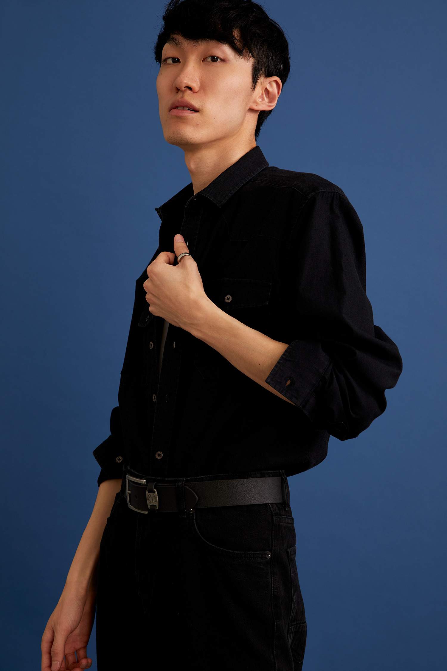 Slim Fit Uzun Kollu Jean Gömlek