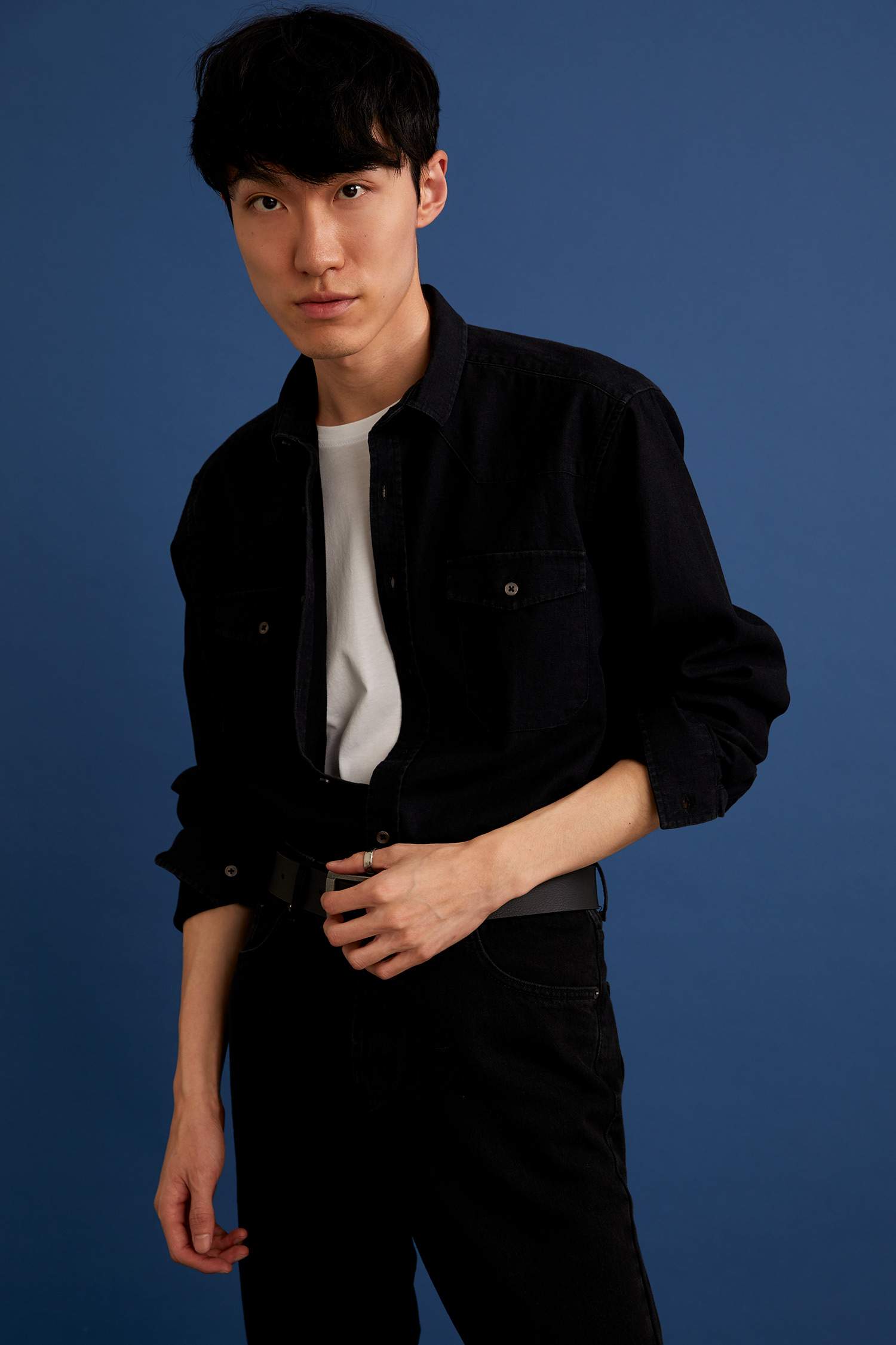 Slim Fit Uzun Kollu Jean Gömlek
