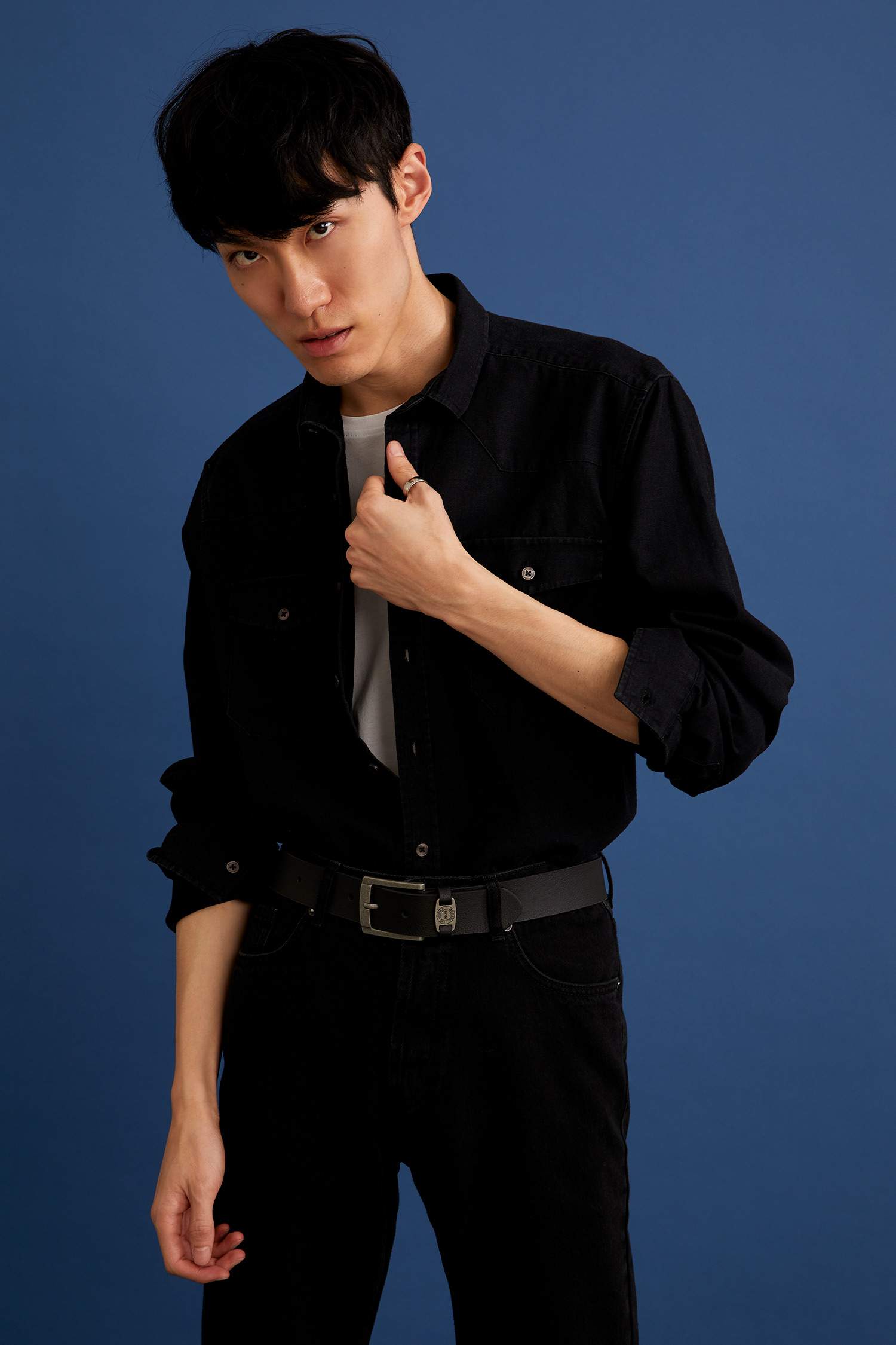 Slim Fit Uzun Kollu Jean Gömlek