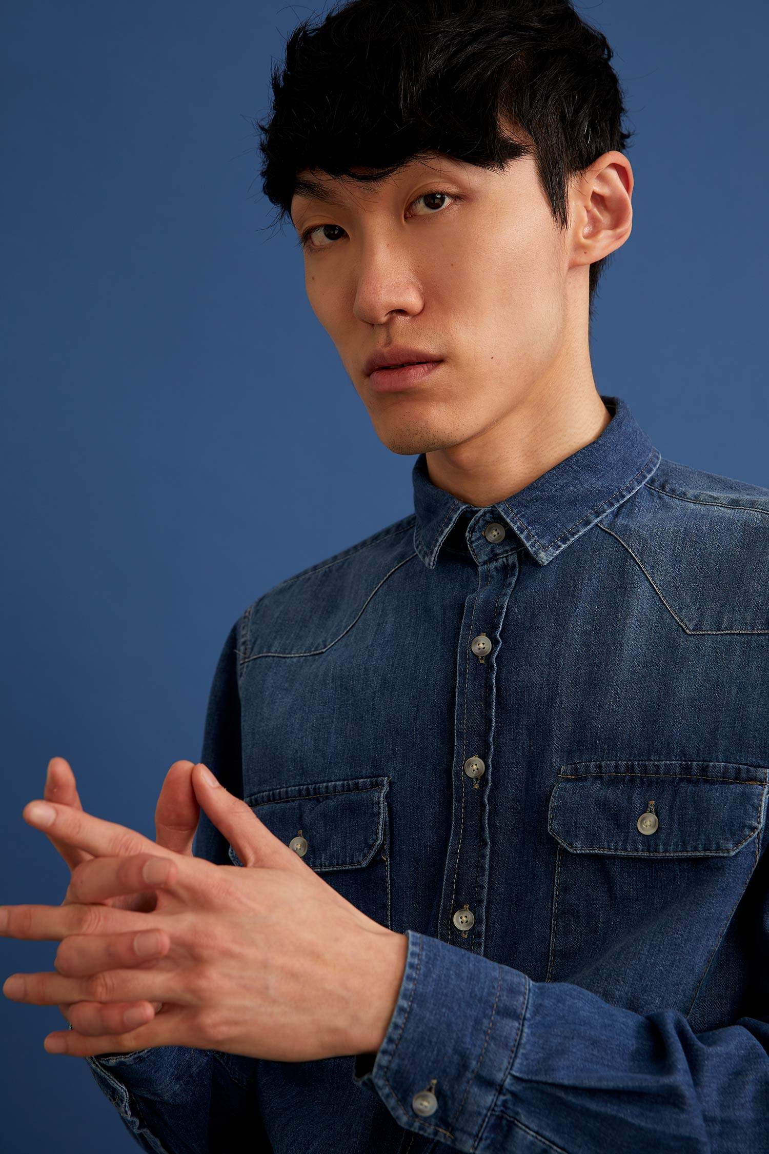 Slim Fit Uzun Kollu Jean Gömlek
