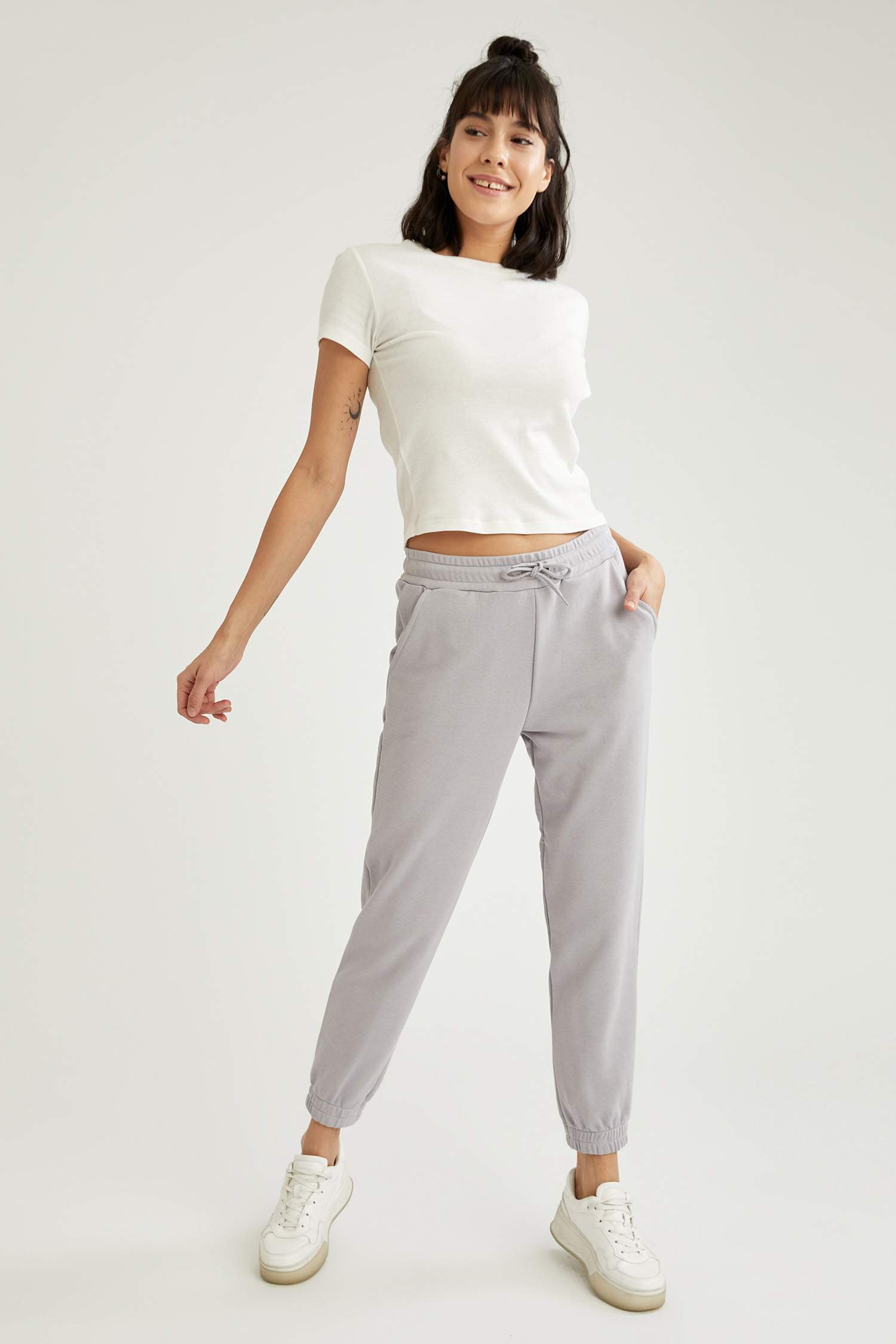 Basic Beli Bağcıklı Relax Fit Jogger Eşofman Altı