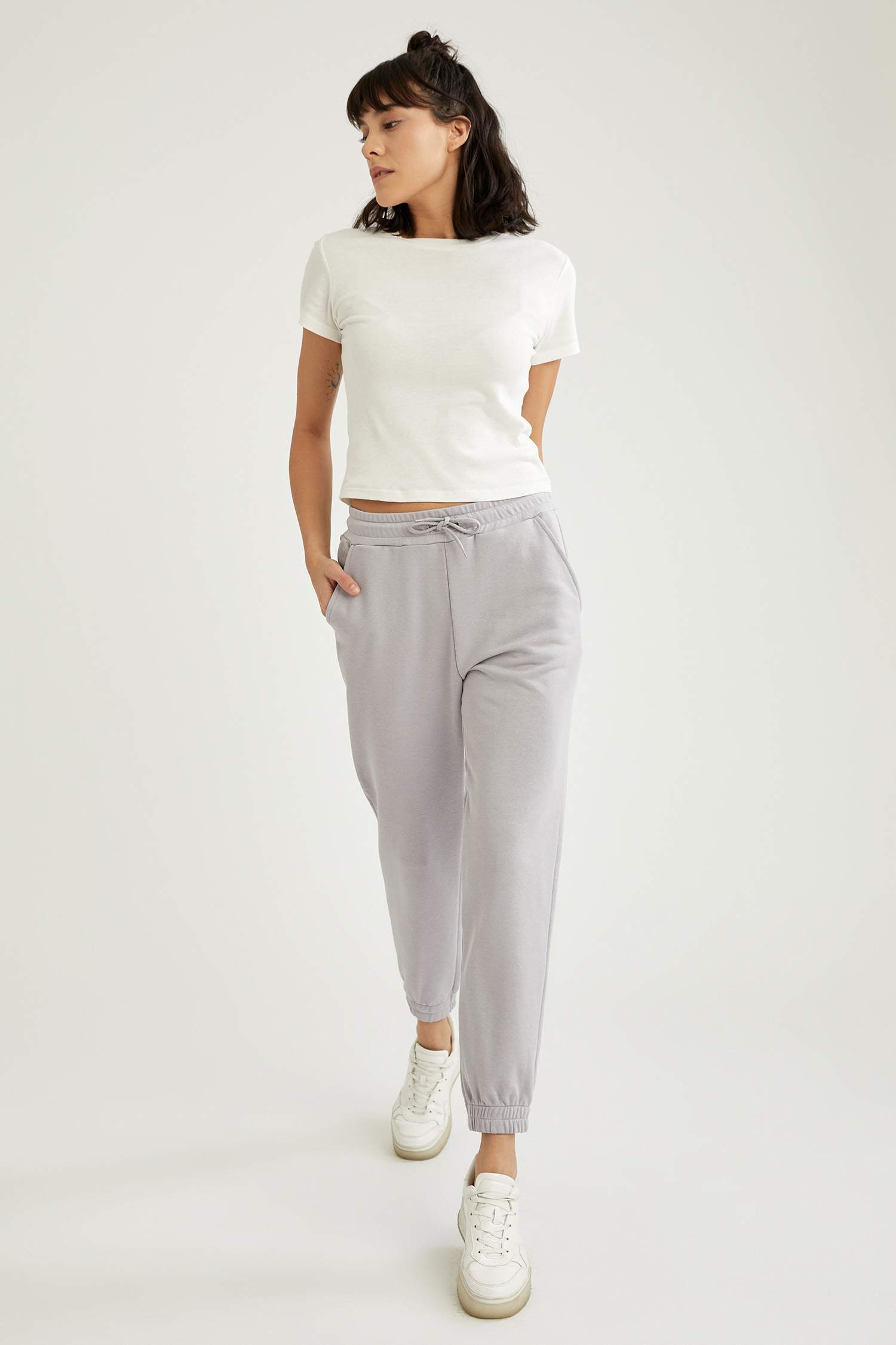 Basic Beli Bağcıklı Relax Fit Jogger Eşofman Altı