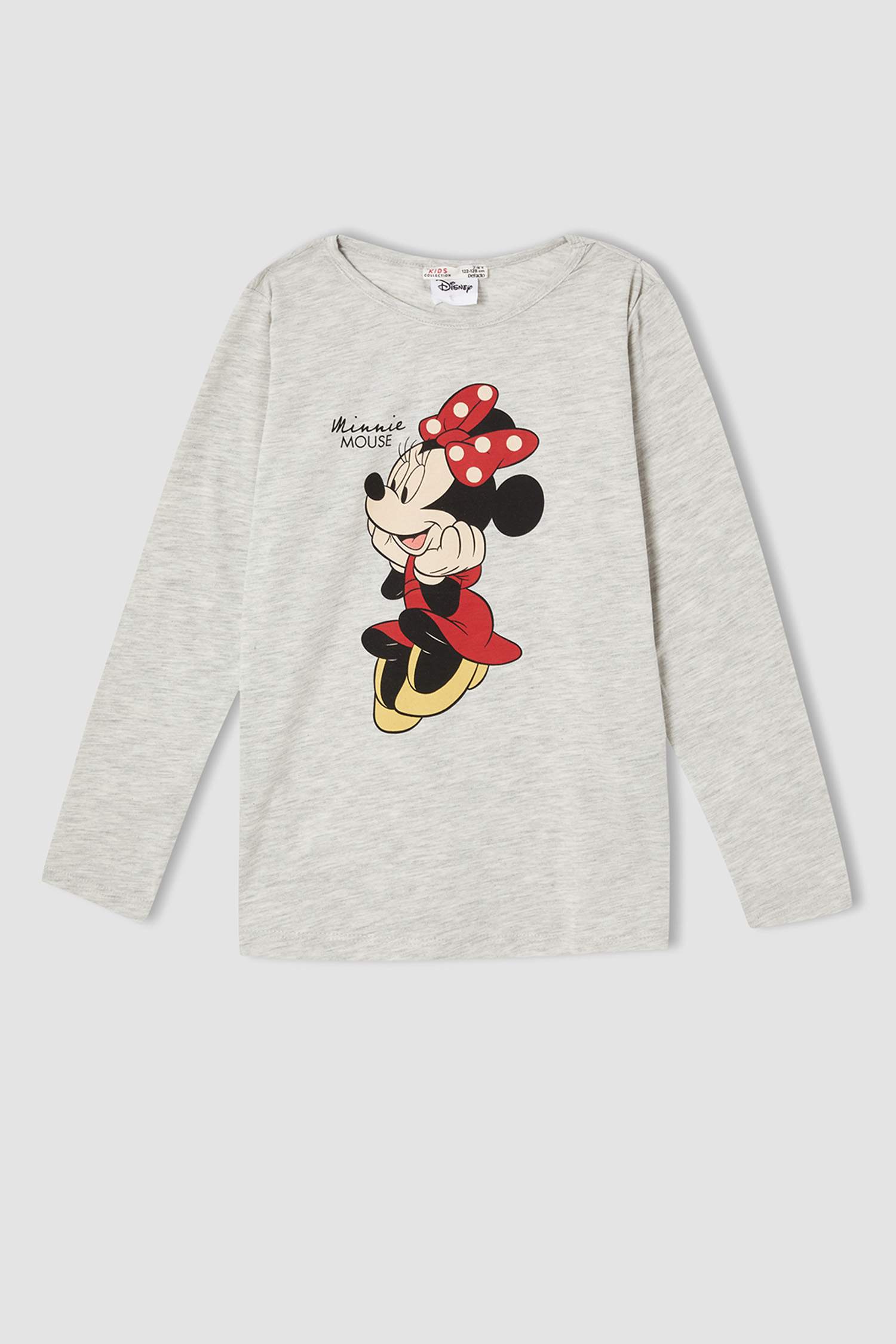 Kız Çocuk Minnie Mouse Lisanslı Yılbaşı Temalı Uzun Kollu Pijama Takım