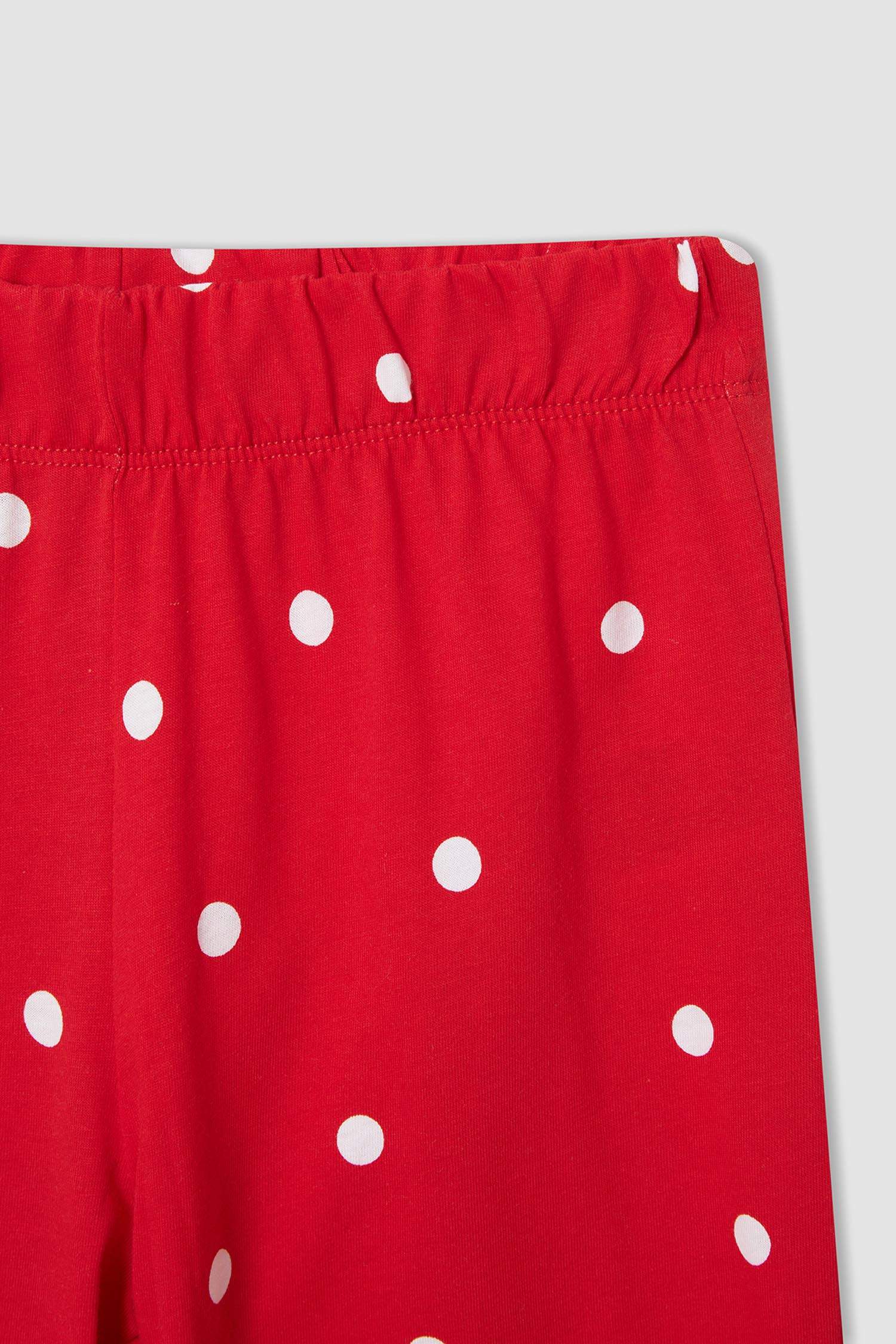Kız Çocuk Minnie Mouse Lisanslı Yılbaşı Temalı Uzun Kollu Pijama Takım