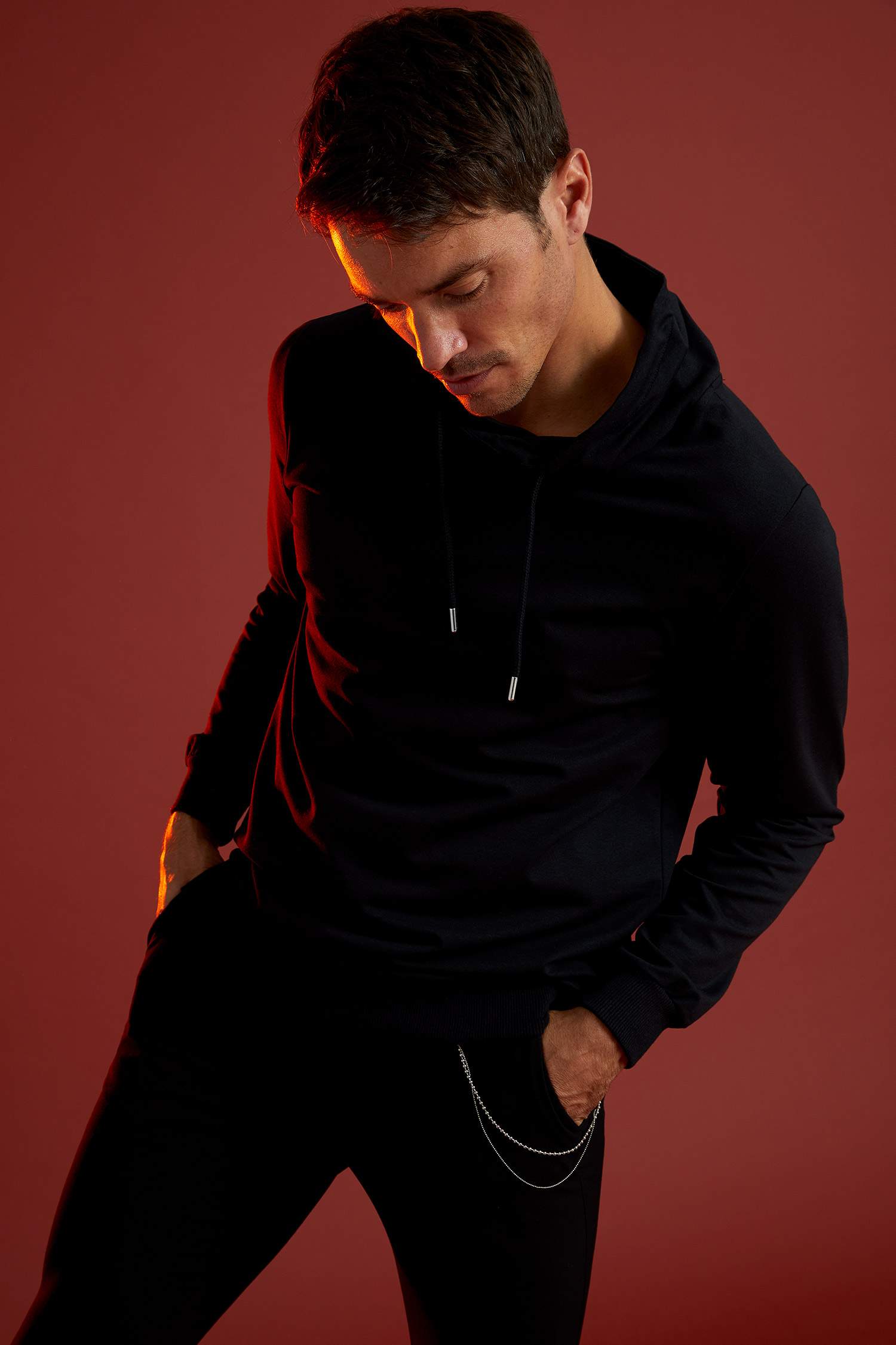 Slim Fit Şal Yaka Uzun Kollu Sweatshirt