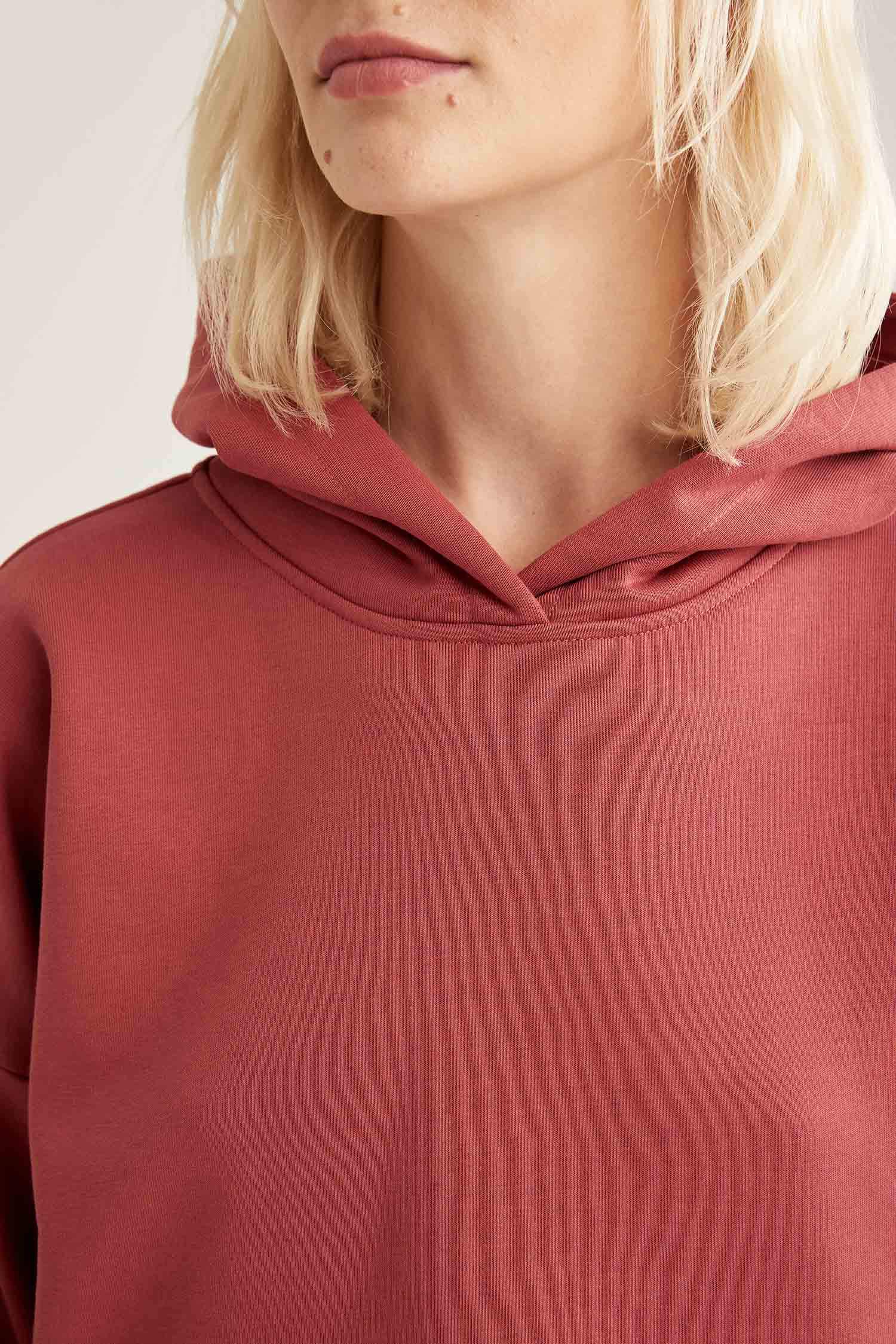 Loose Fit Kapüşonlu Kanguru Cepli Uzun Kollu Sweatshirt