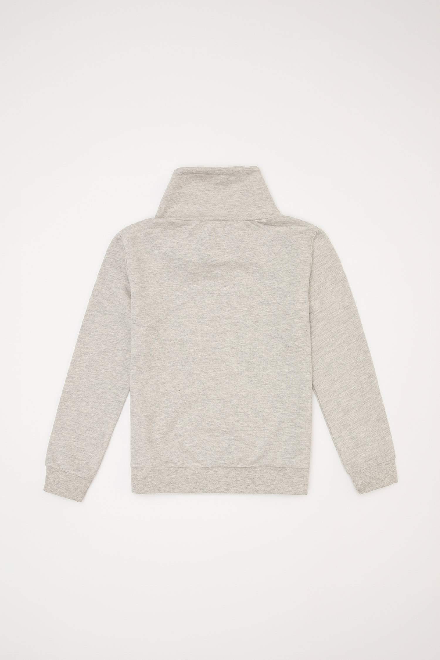 Unisex Çocuk Nakışlı Degaje Yaka Organik Pamuk Sweatshirt