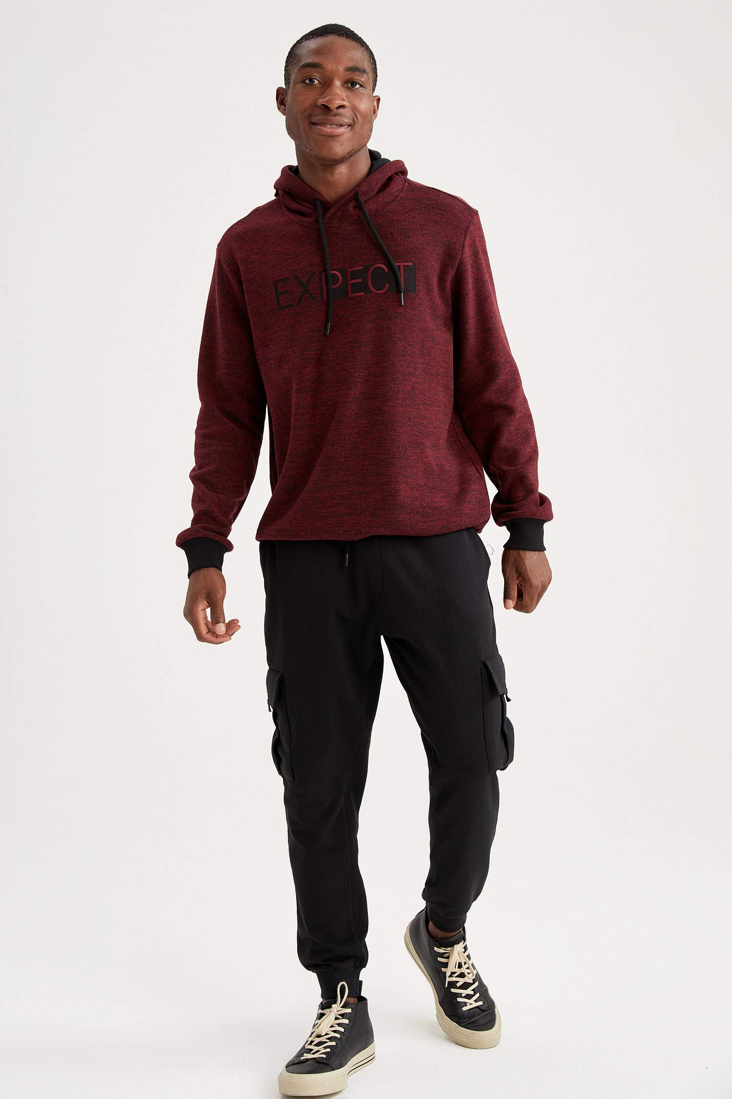 Regular Fit Kapüşonlu Baskılı Sweatshirt