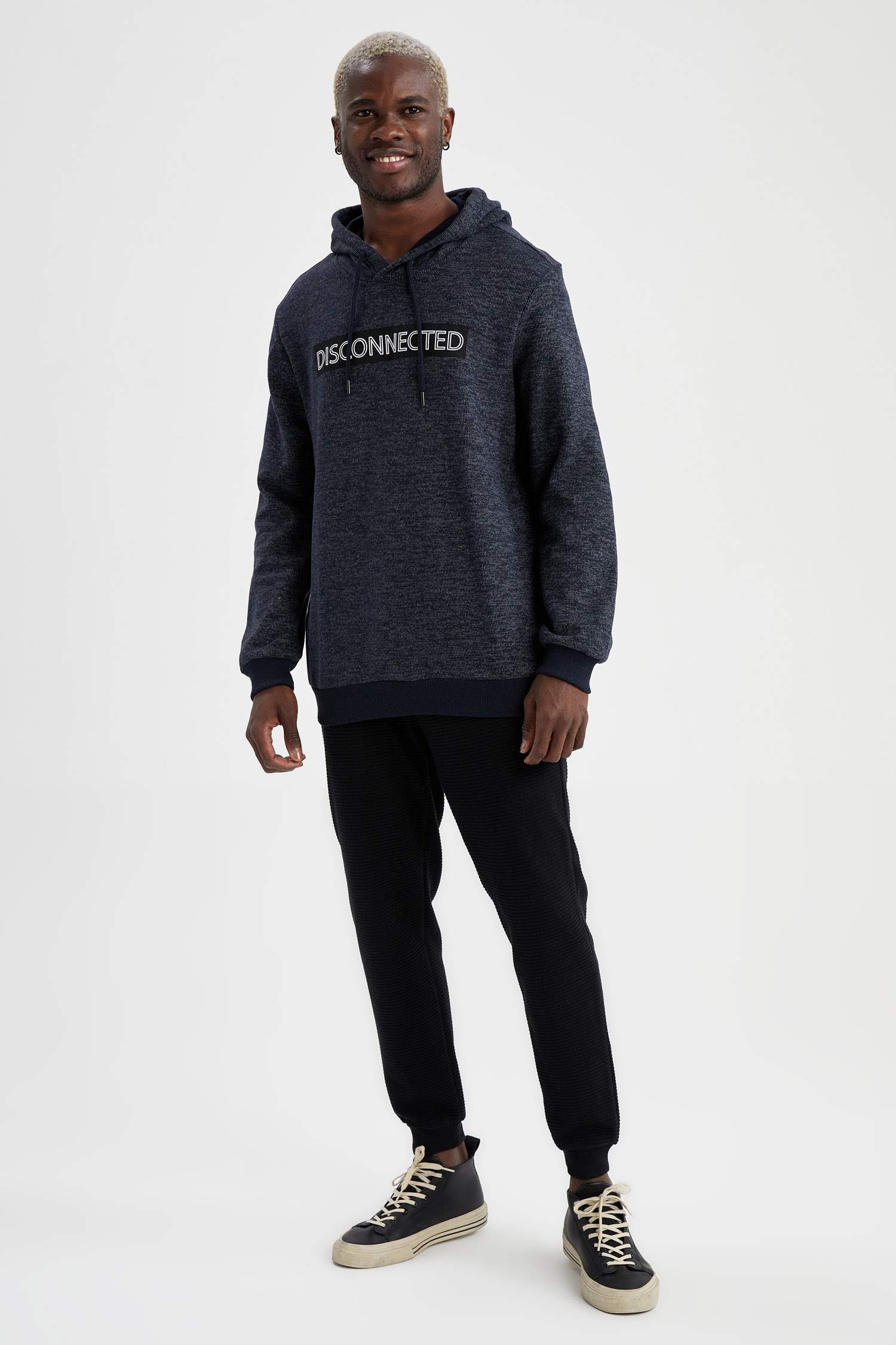 Regular Fit Kapüşonlu Baskılı Sweatshirt