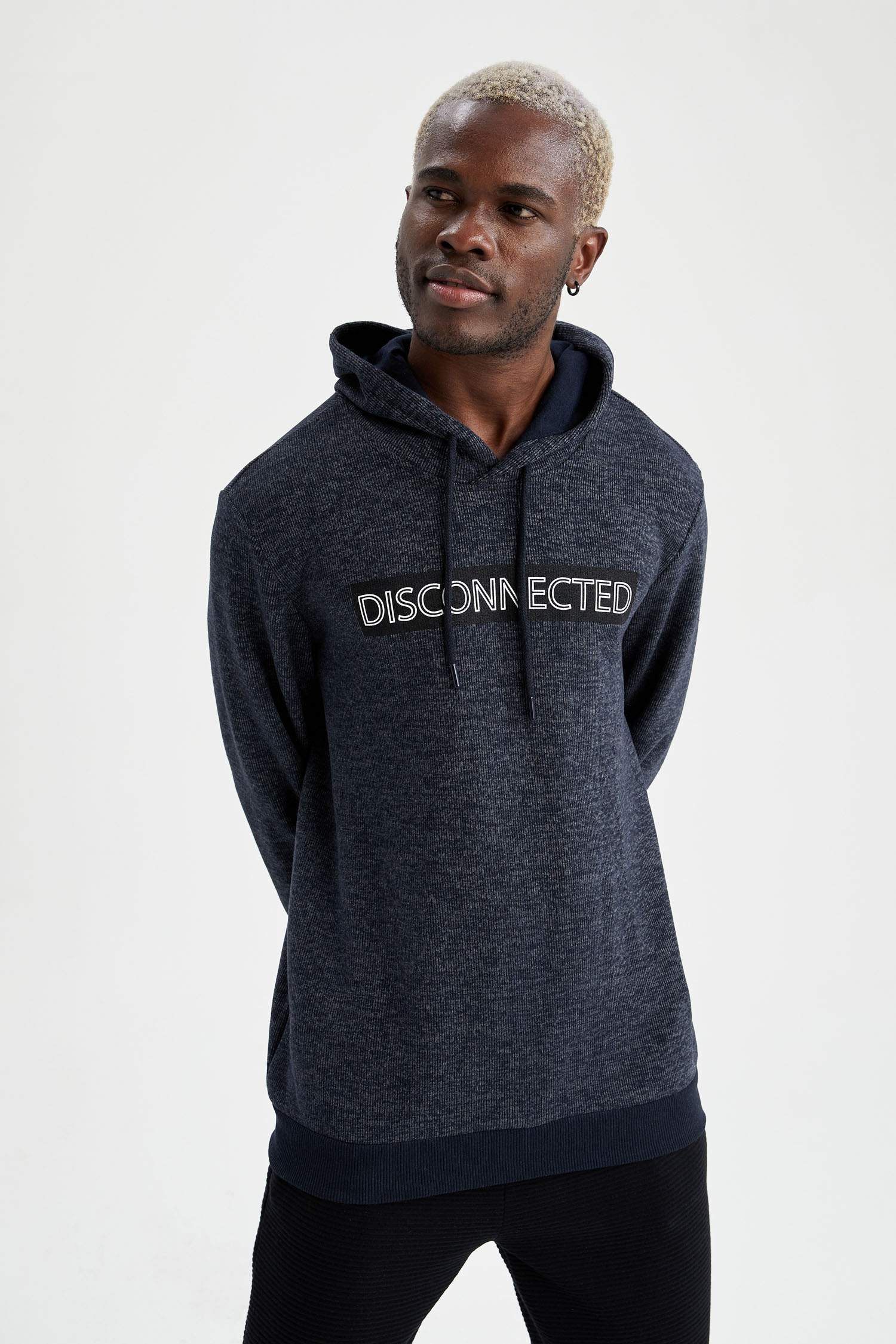Regular Fit Kapüşonlu Baskılı Sweatshirt