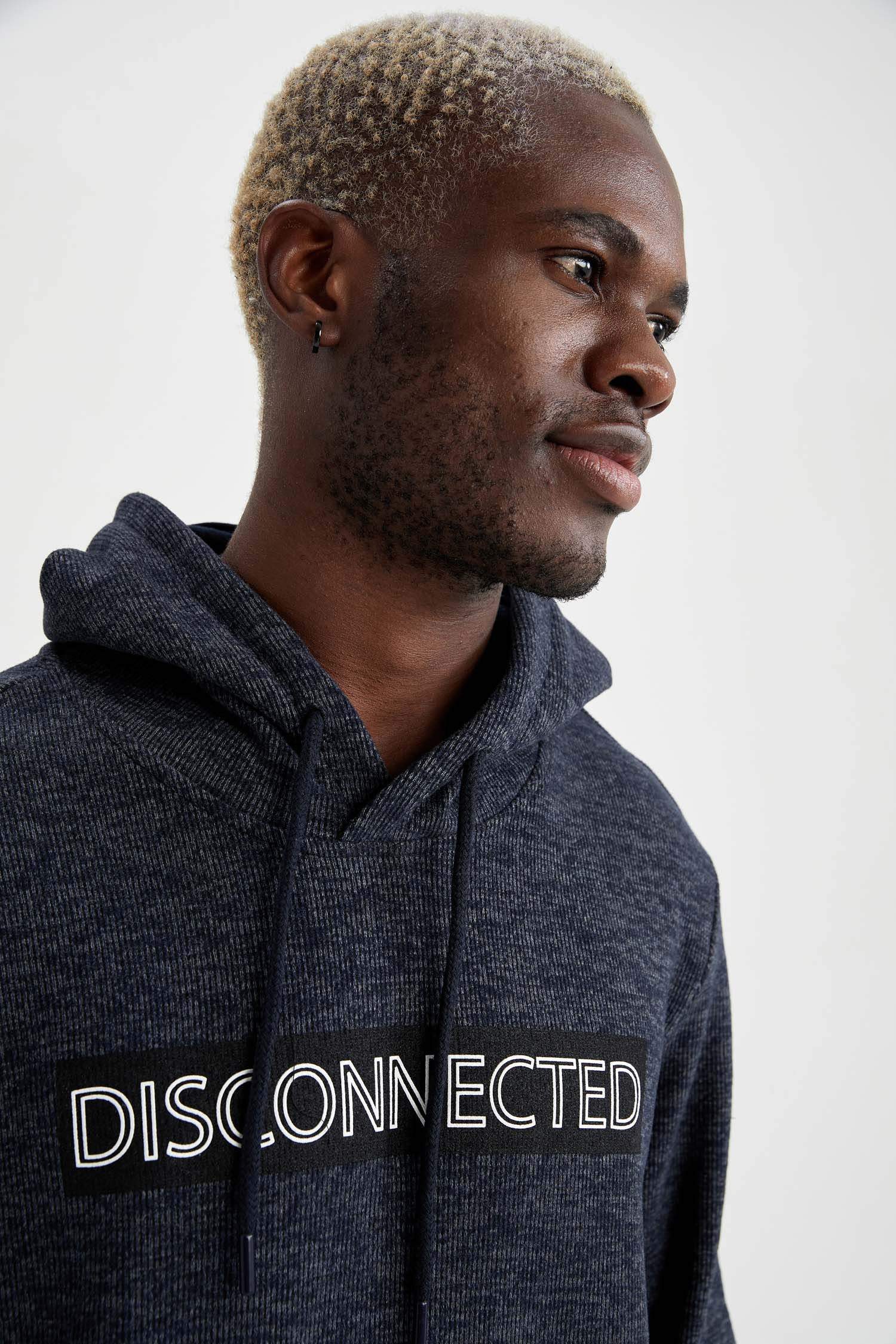 Regular Fit Kapüşonlu Baskılı Sweatshirt
