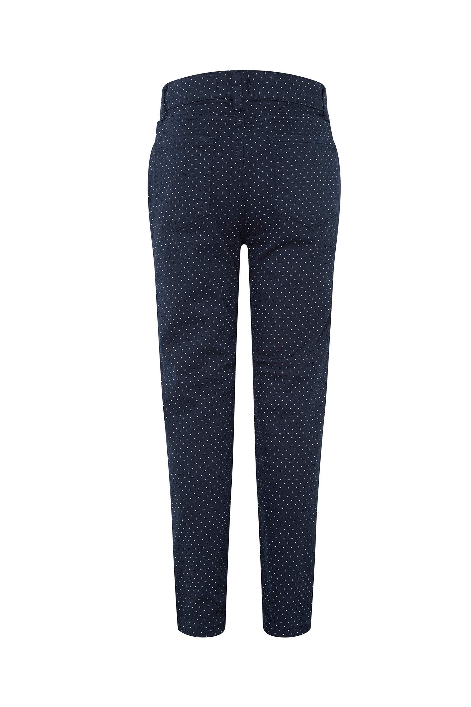Kız Çocuk Puantiyeli Slim Fit Beli Pantolon