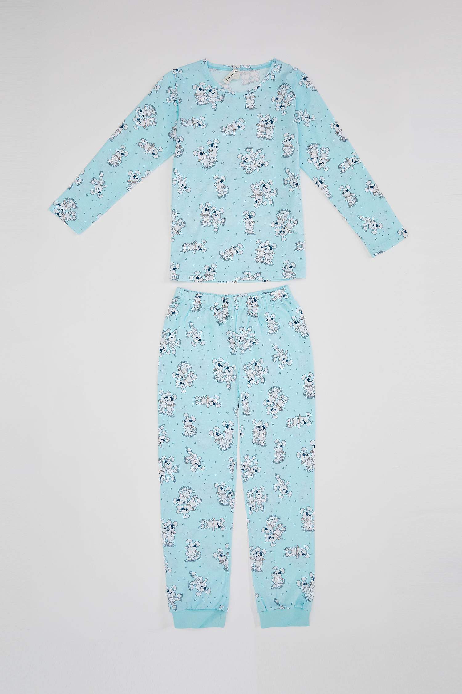Kız Çocuk Baskılı Pamuklu Pijama Takım