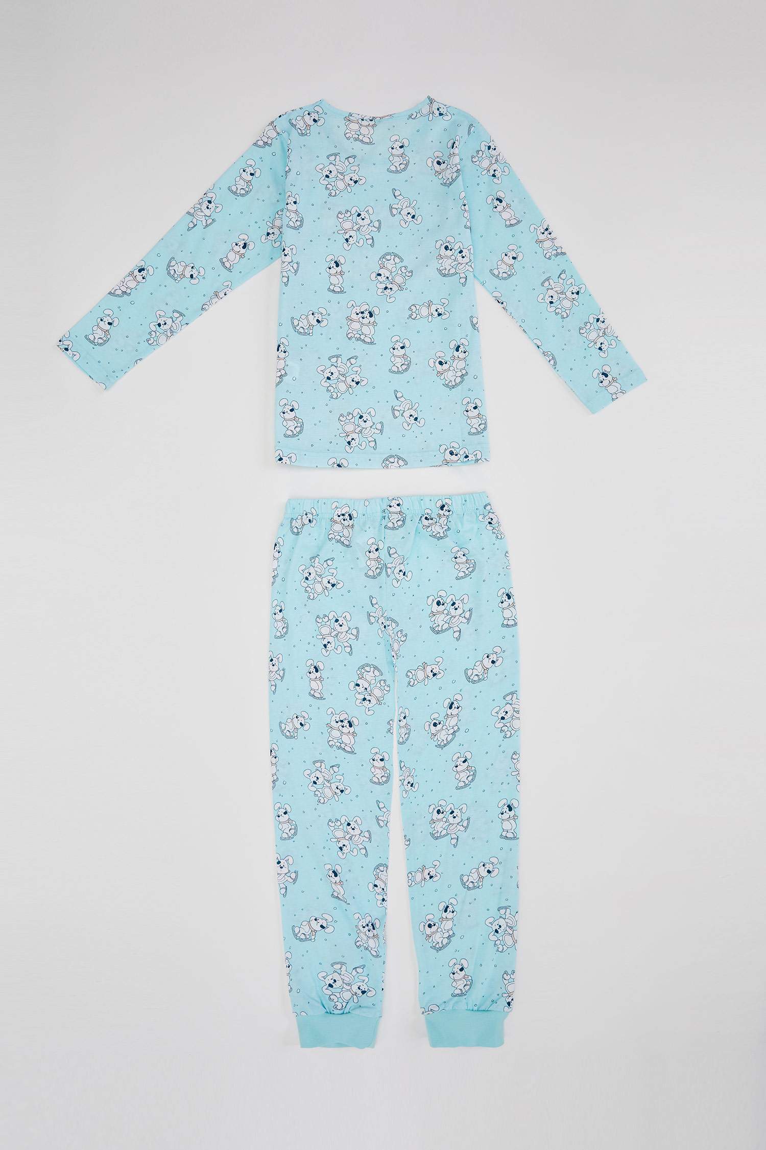 Kız Çocuk Baskılı Pamuklu Pijama Takım