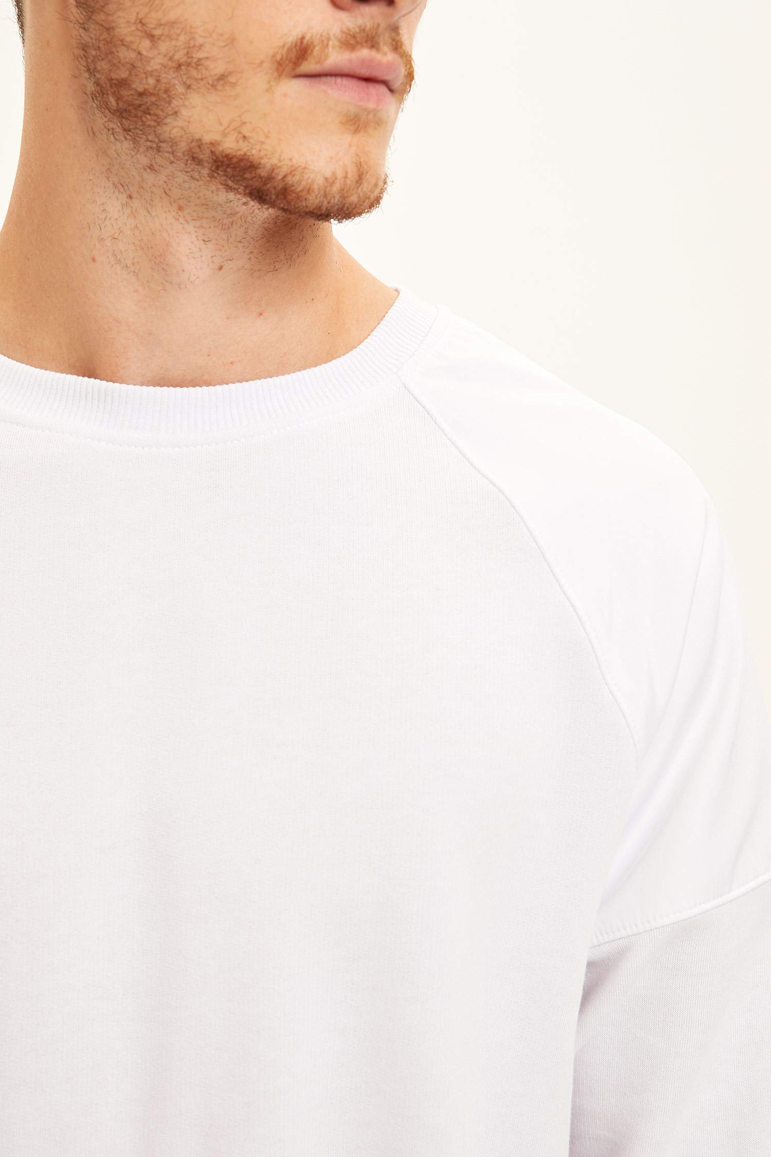 Slim Fit Bisiklet Yaka Uzun Kollu Sweatshirt