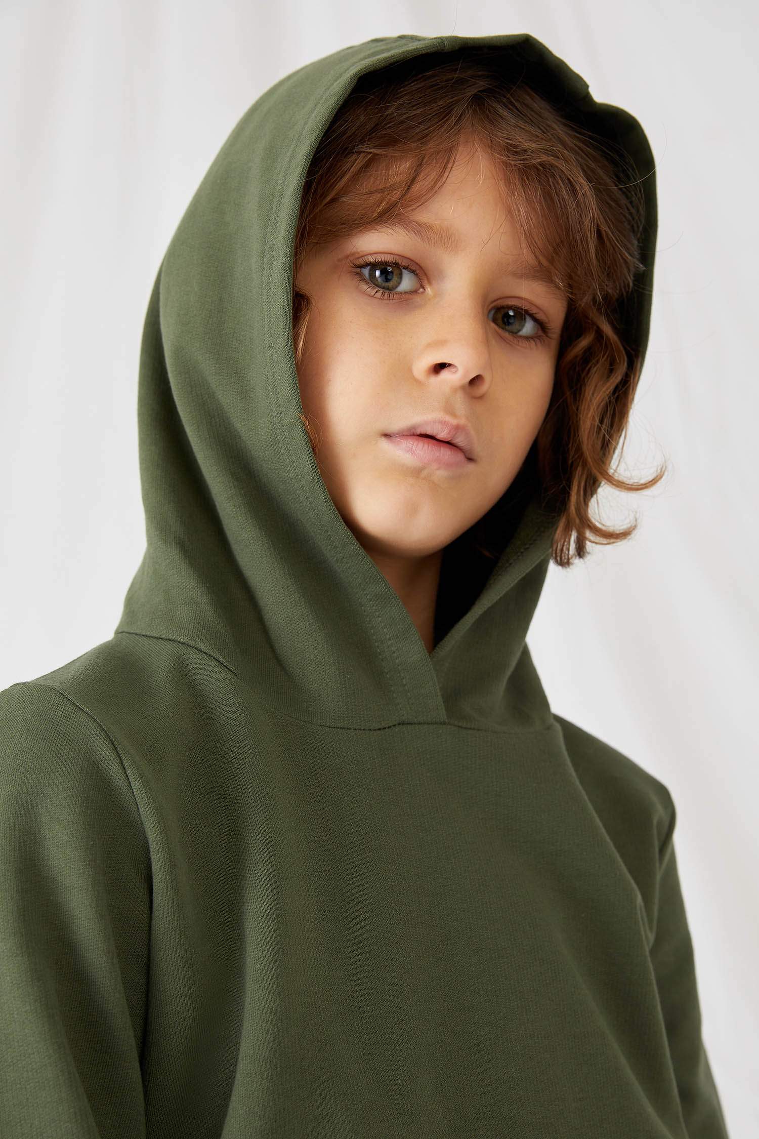 Unisex Çocuk Nakışlı Kapüşonlu Organik Pamuk Sweatshirt