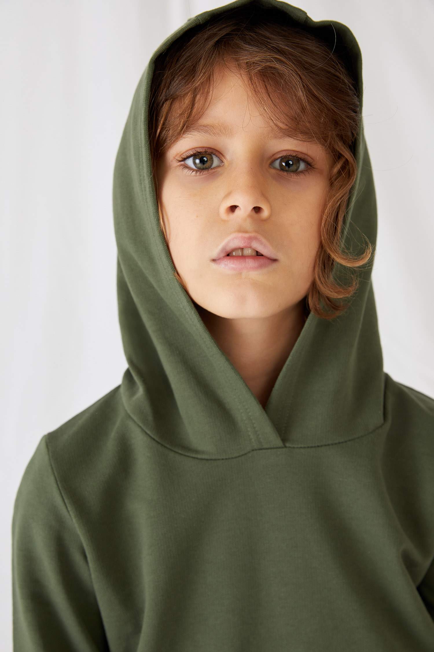 Unisex Çocuk Nakışlı Kapüşonlu Organik Pamuk Sweatshirt