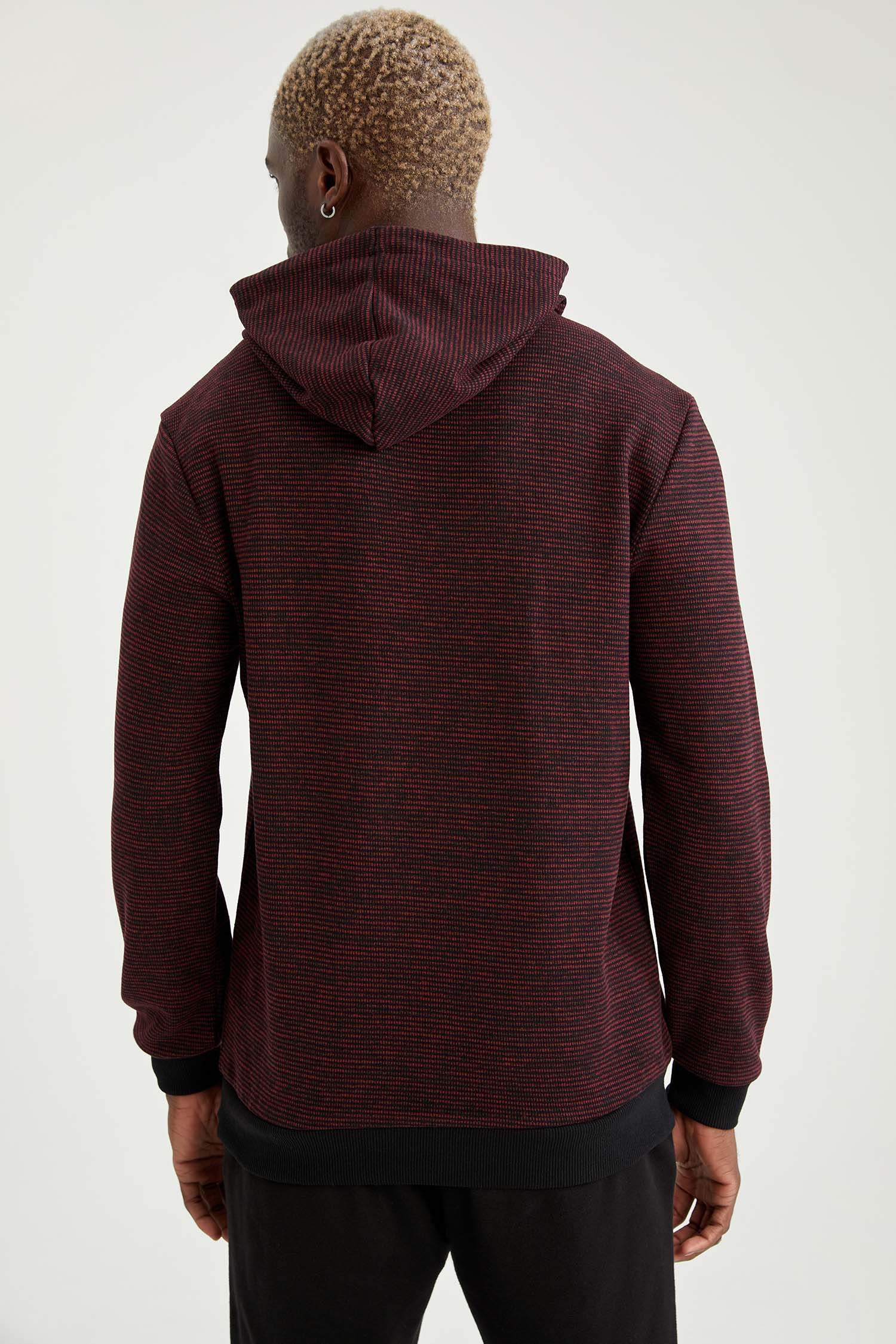 Regular Fit Kapüşonlu Baskılı Uzun Kollu Sweatshirt