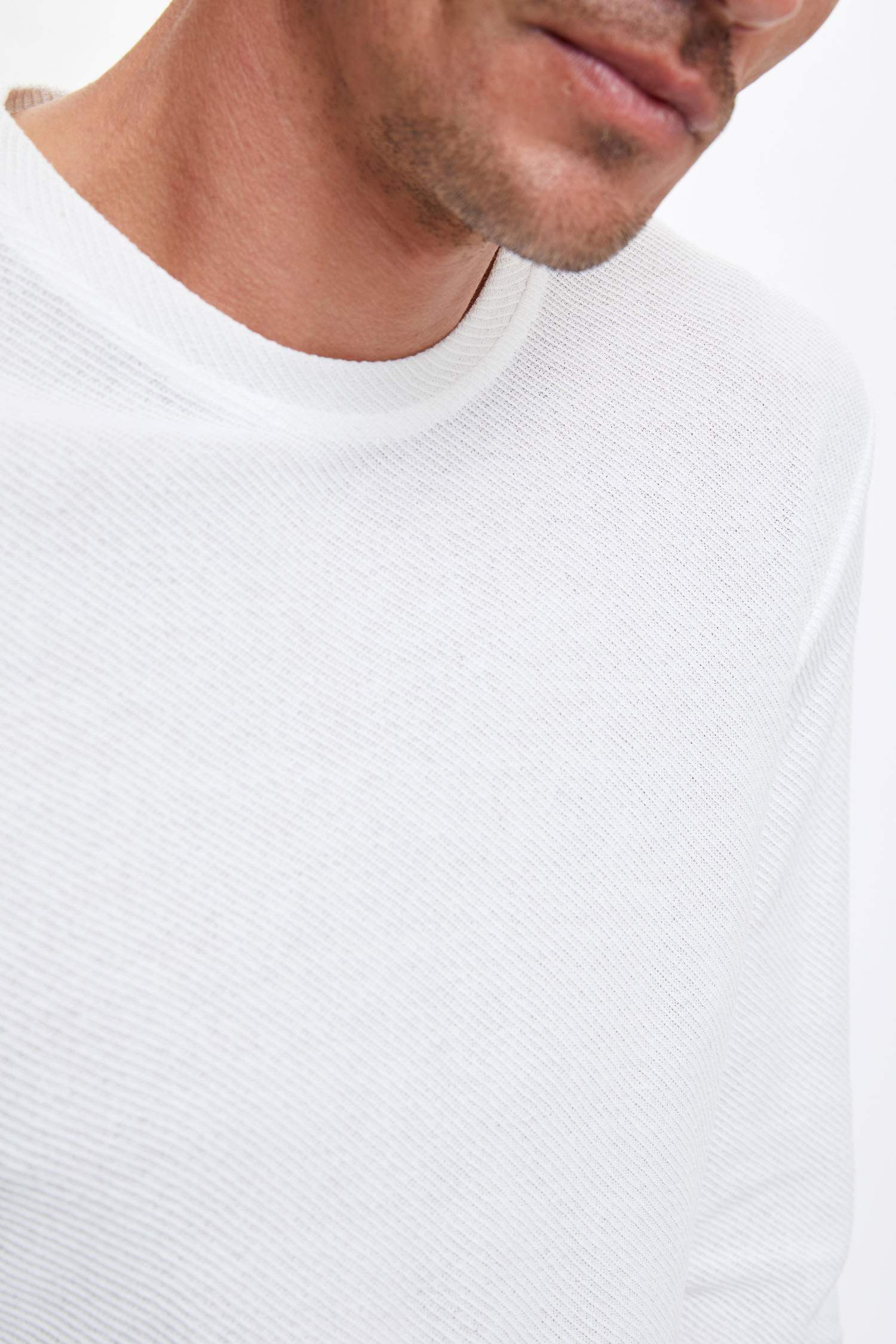 Bisiklet Yaka Slim Fit Uzun Kollu Basic Tişört