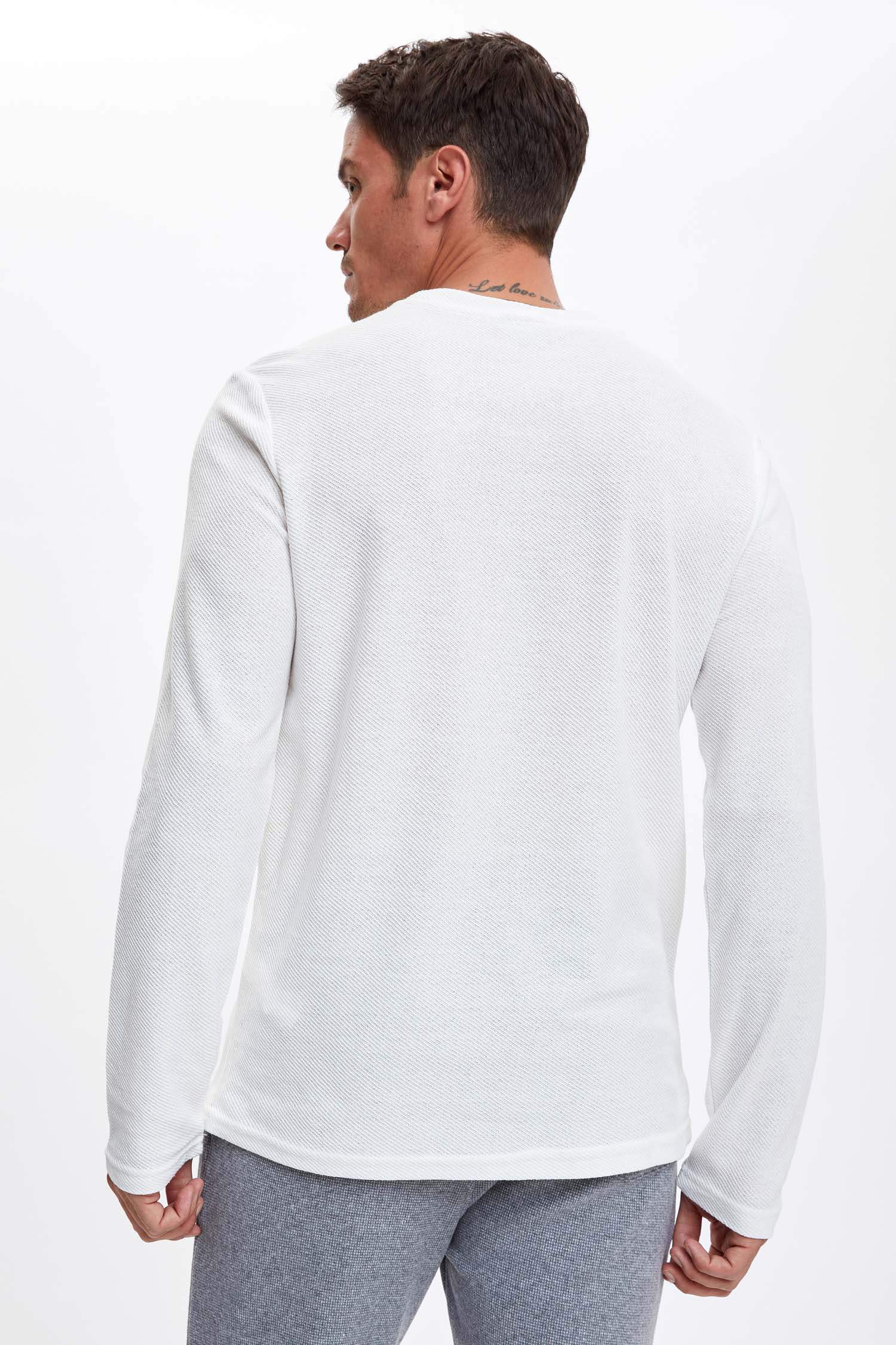 Bisiklet Yaka Slim Fit Uzun Kollu Basic Tişört