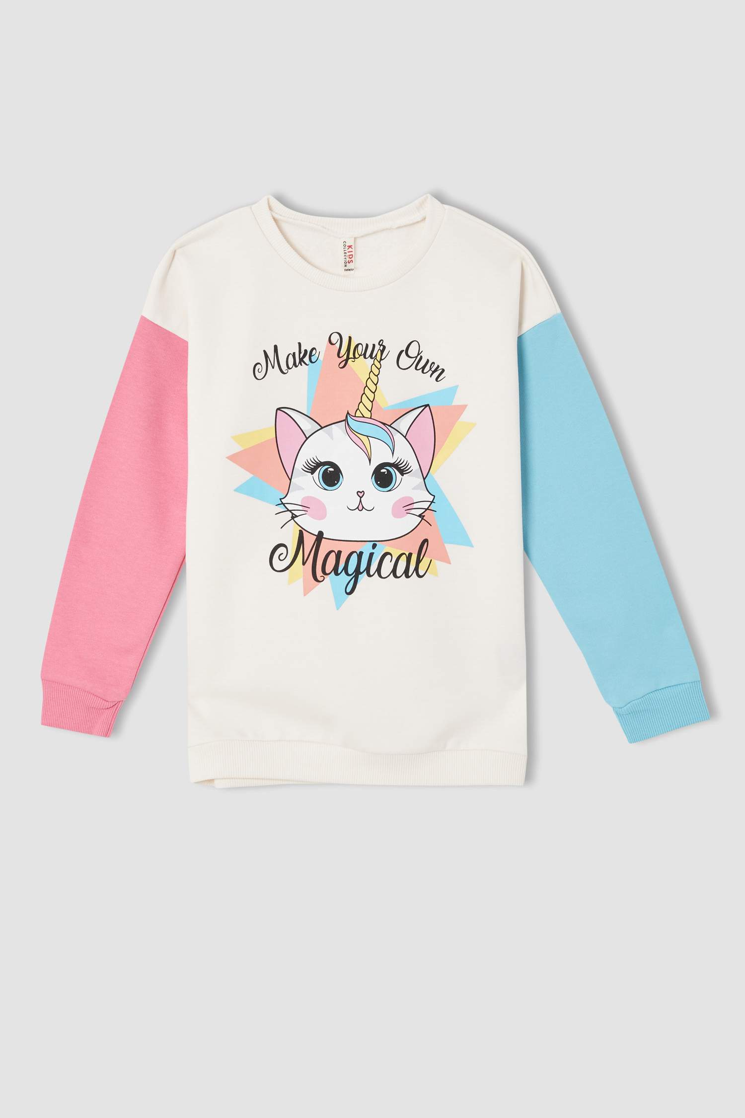 Kız Çocuk Unicorn Baskılı Sweatshirt ve Jogger Eşofman Alt Takımı