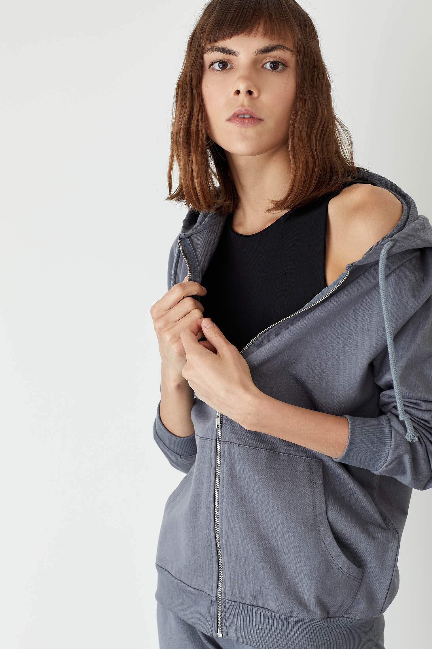 Kapüşonlu Relax Fit Sweat Hırka